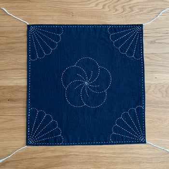 Stitching a Sashiko Fukin (hand or dish cloth) Sampler – Easy Level