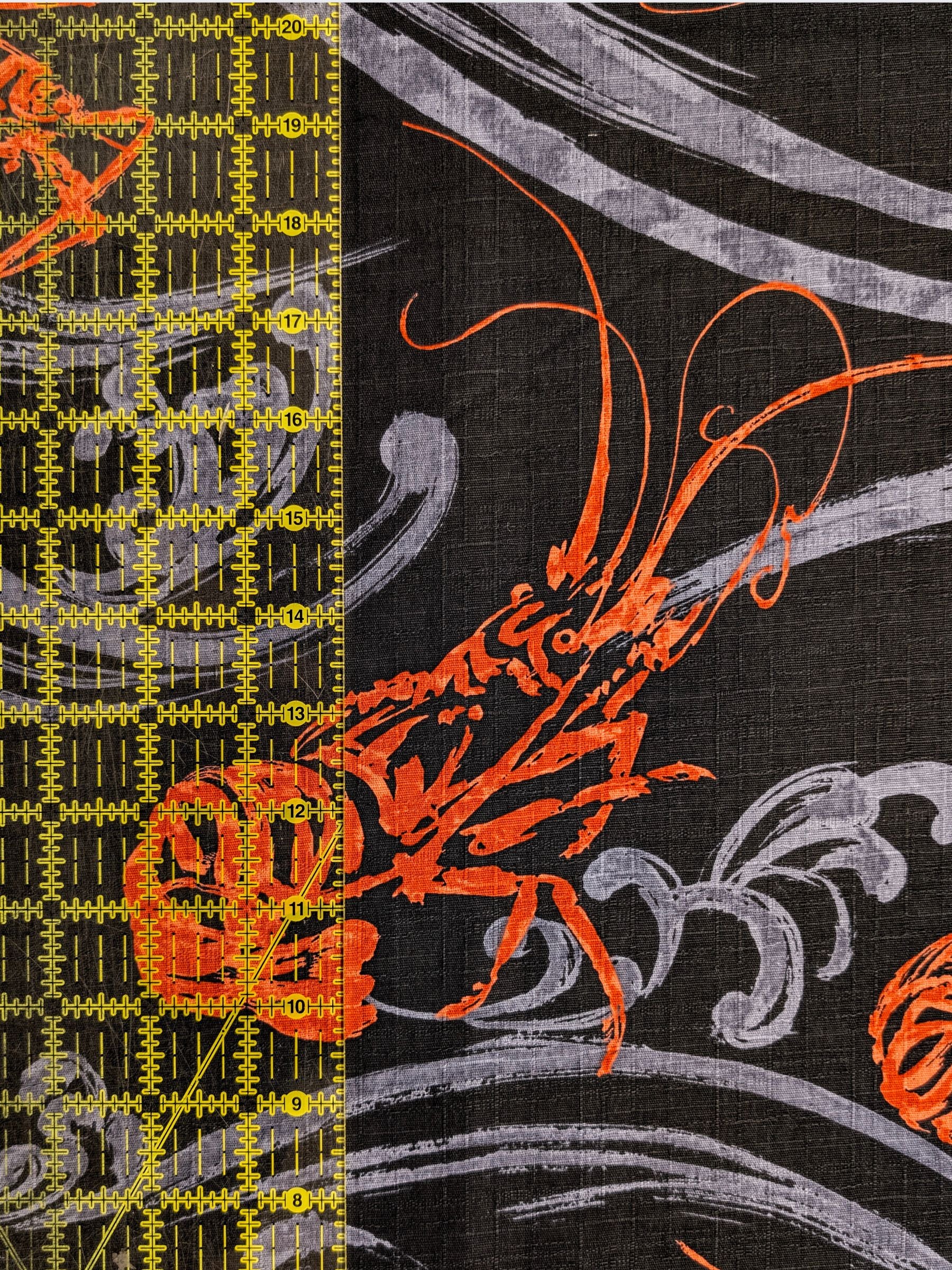 Hokkoh - Big Shrimp Cotton Dobby Fabric - Black