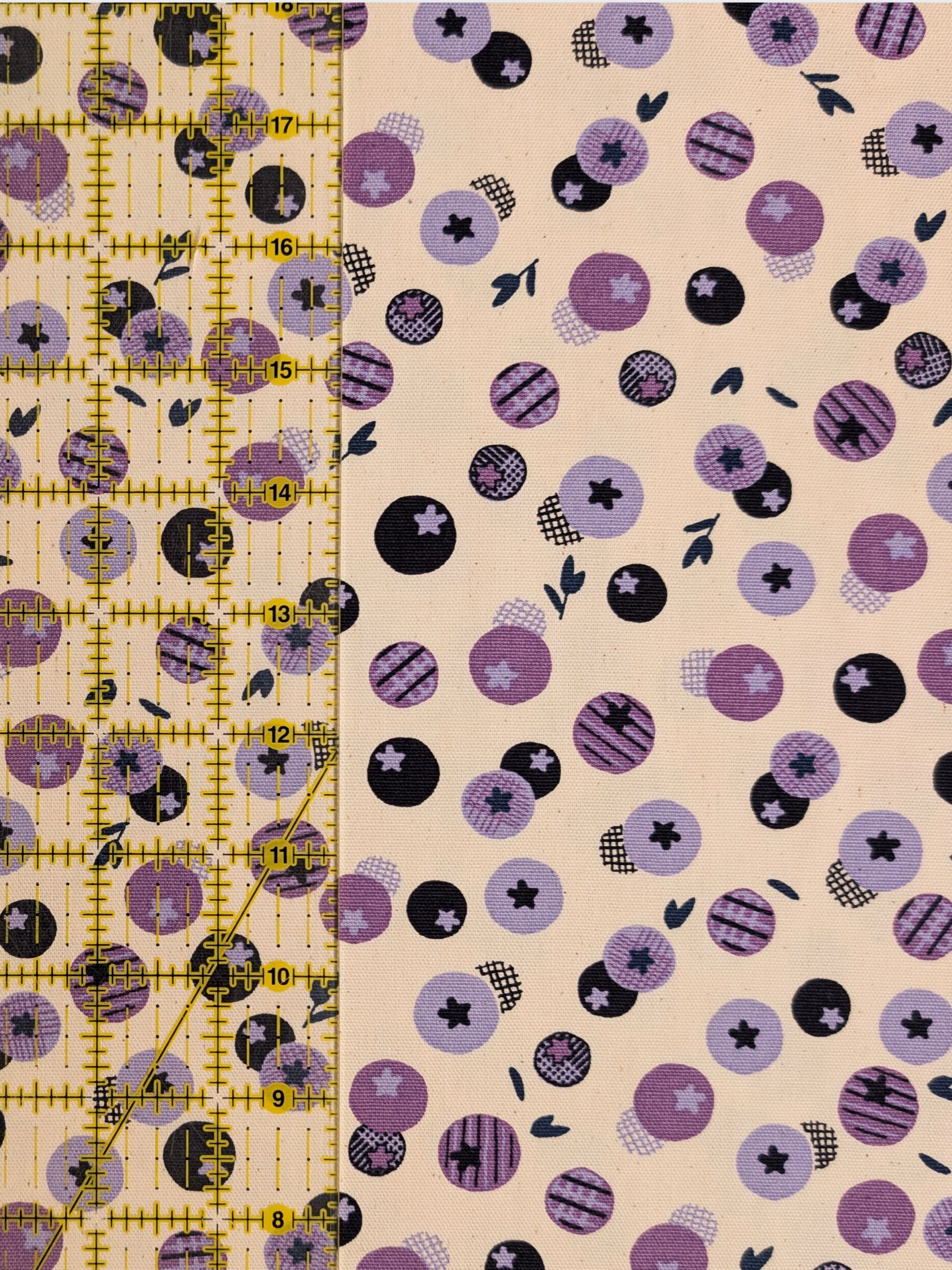Koizumi - Summer Blueberries Cotton Oxford Fabric - Beige
