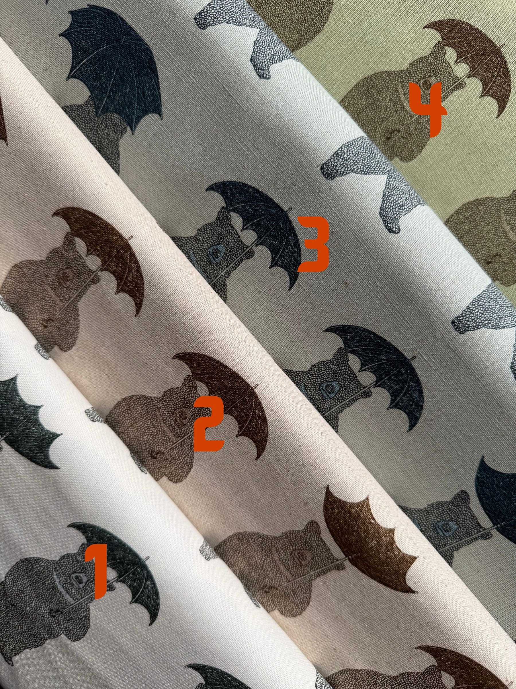 Koizumi - Bear-Able Weather Bears with Umbrellas Cotton/Linen Canvas Fabric - Beige Brown