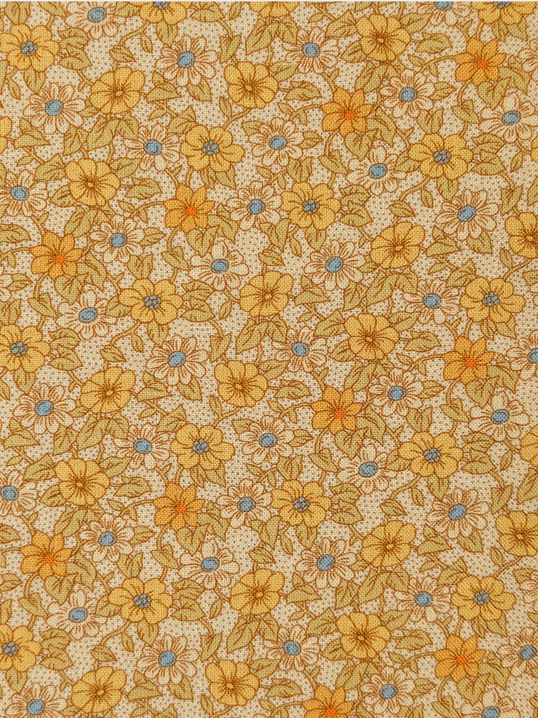 Textile Pantry - Tiny Flowers & Dots Cotton Sheeting Fabric - Yellow