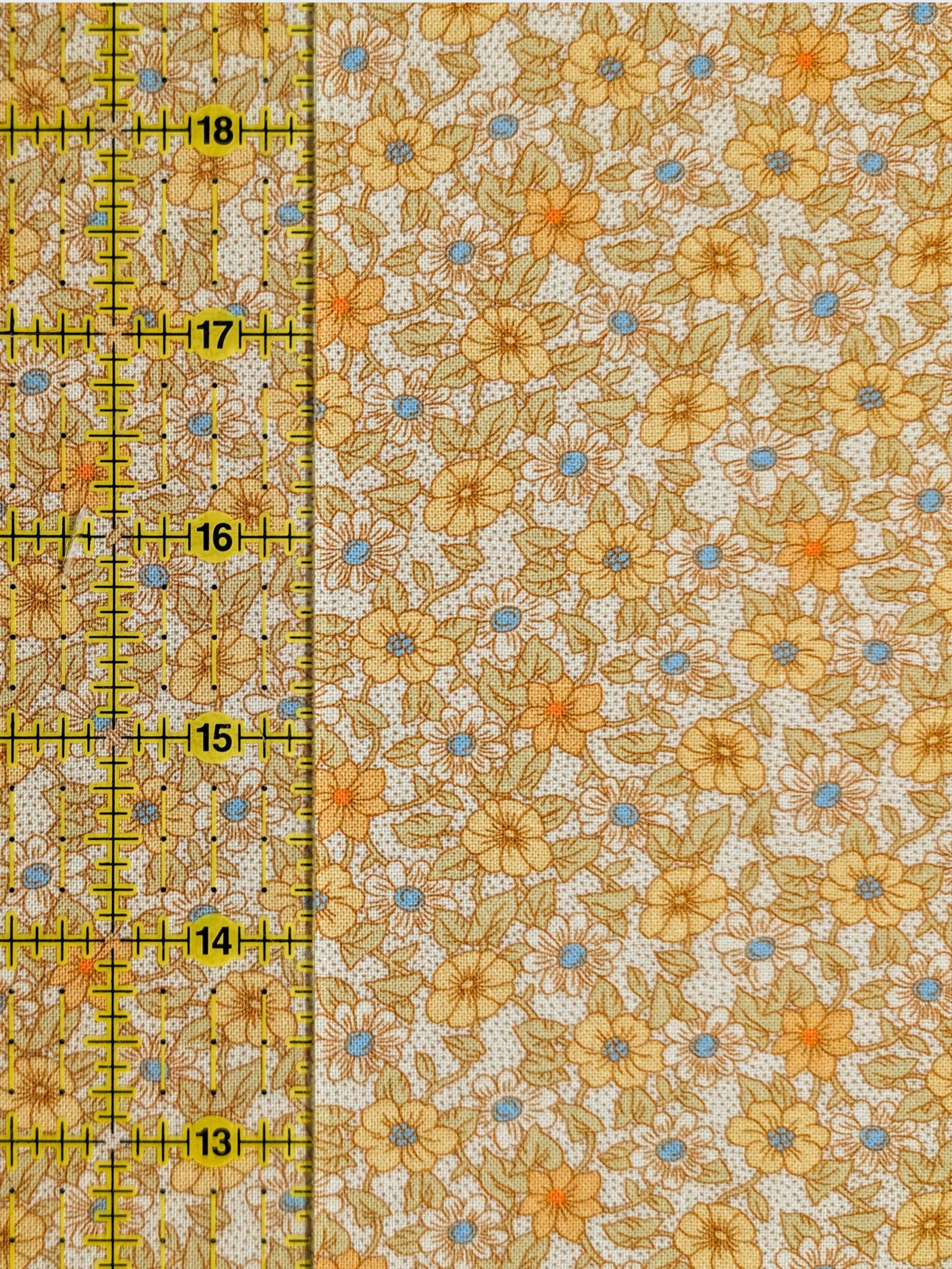 Textile Pantry - Tiny Flowers & Dots Cotton Sheeting Fabric - Yellow