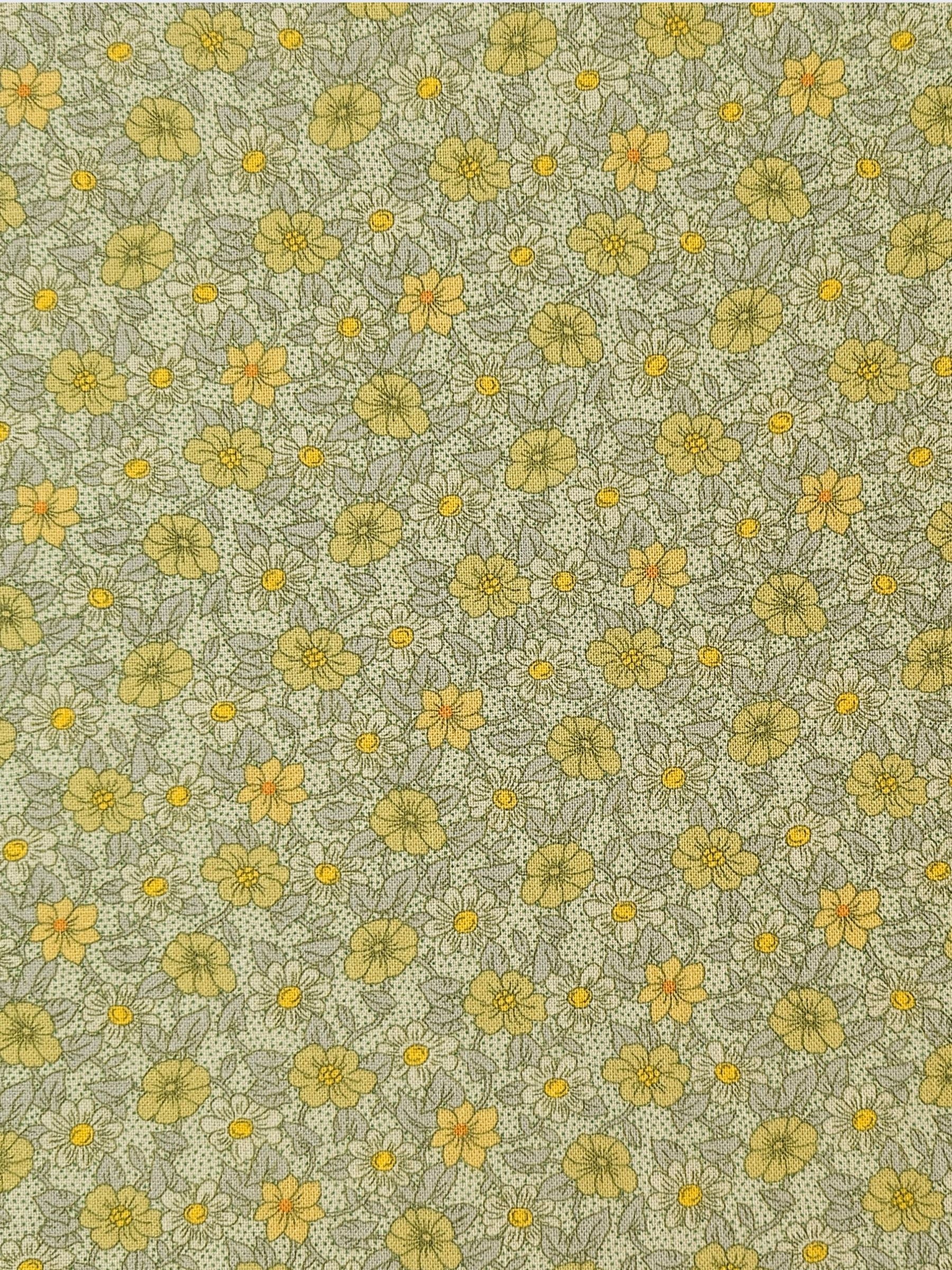 Textile Pantry - Tiny Flowers & Dots Cotton Sheeting Fabric - Green