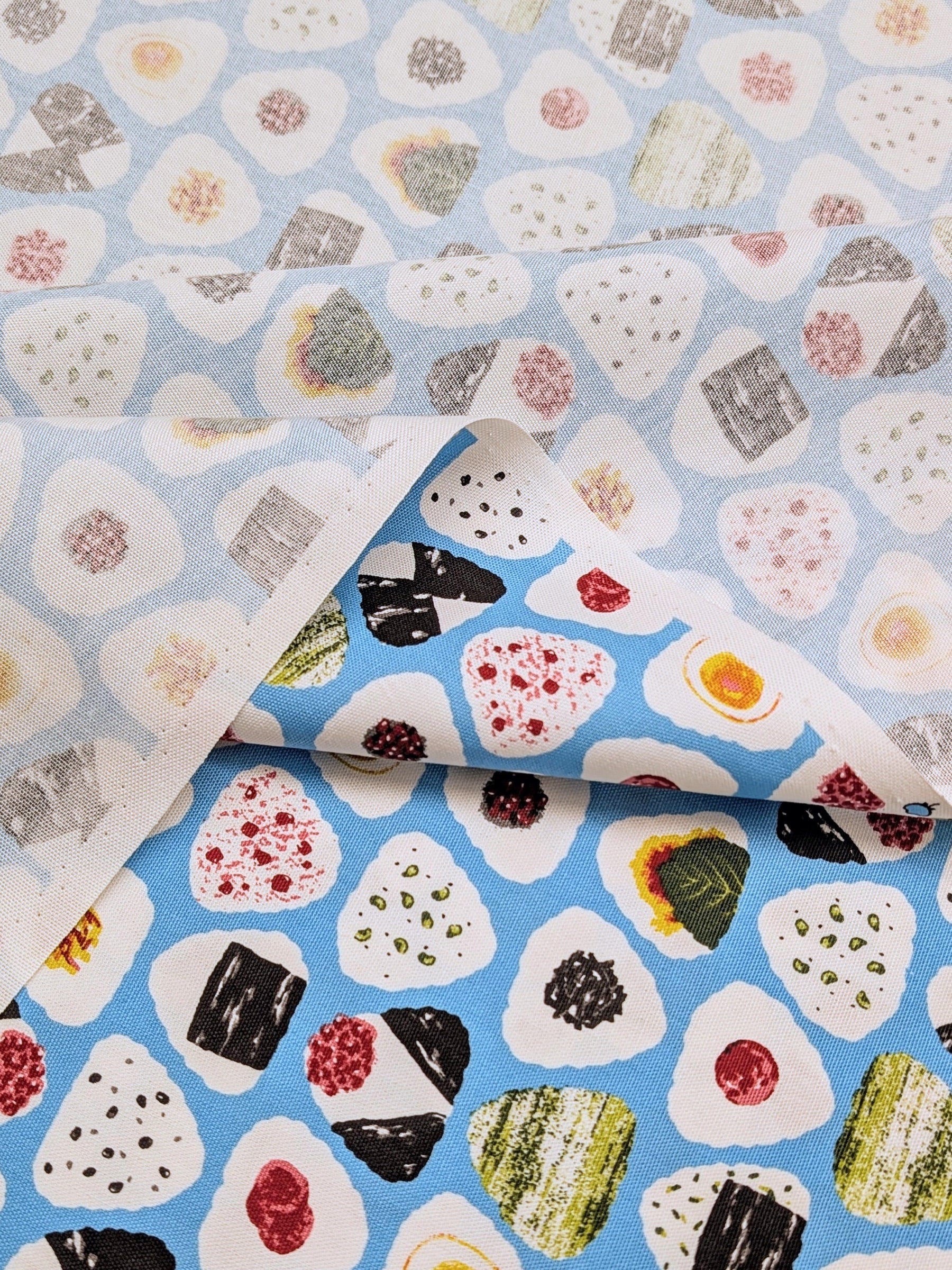 Asano - Onigiri Line Cotton Oxford Fabric - Blue