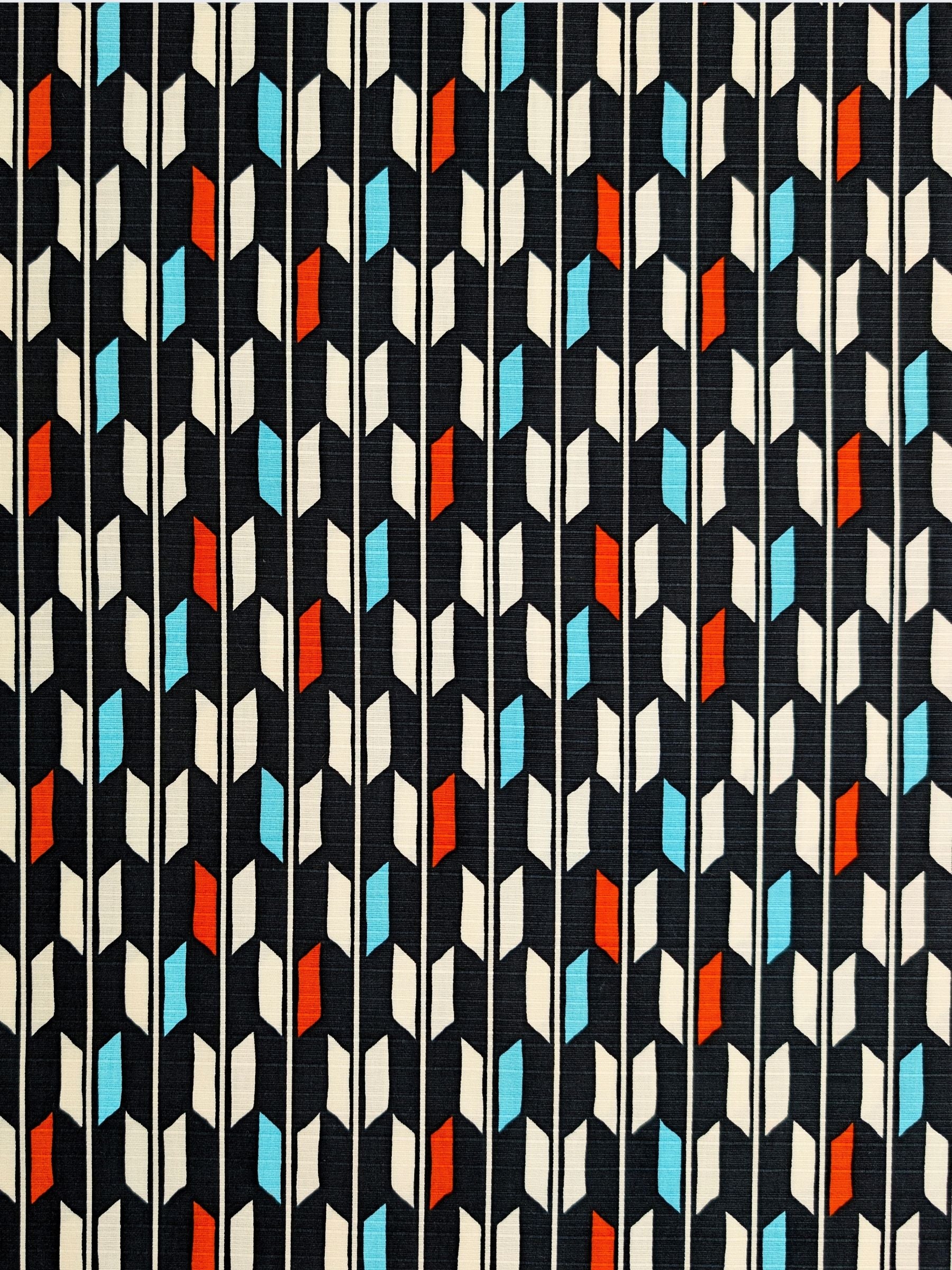 Sevenberry - Arrow Cotton Shantung Fabric - Black & White