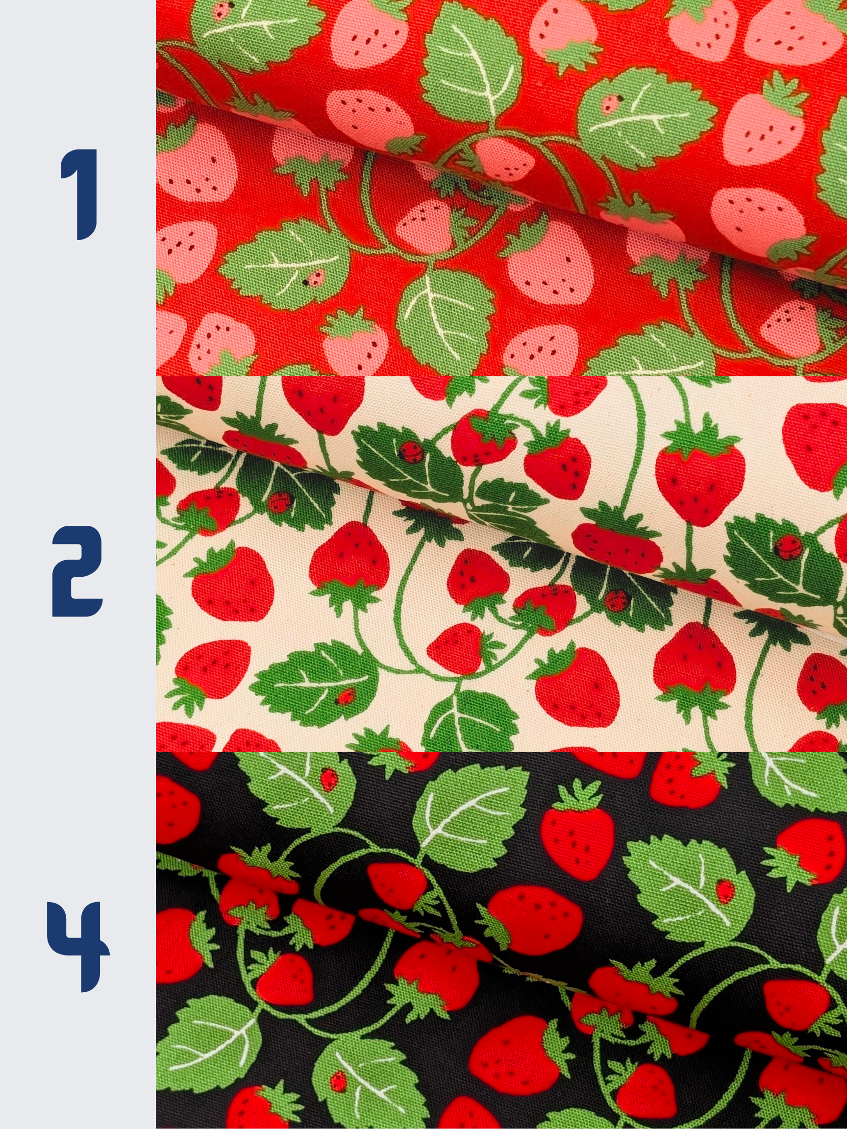 Sevenberry - Vining Strawberries Oxford Canvas Cotton Fabric - Red & Beige