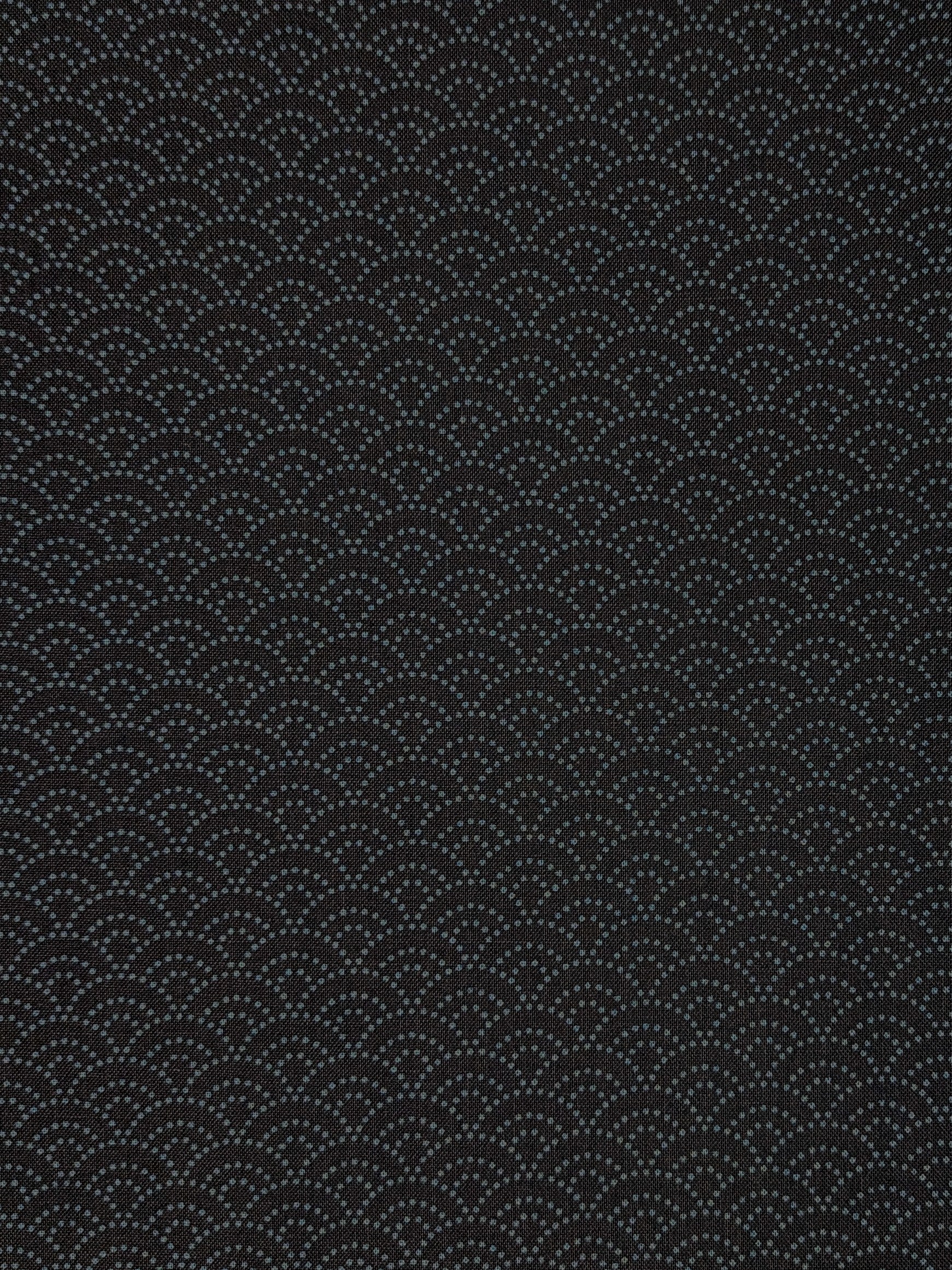 Sevenberry - Dotted Waves Cotton Sheeting Fabric - Dark Blue and Black