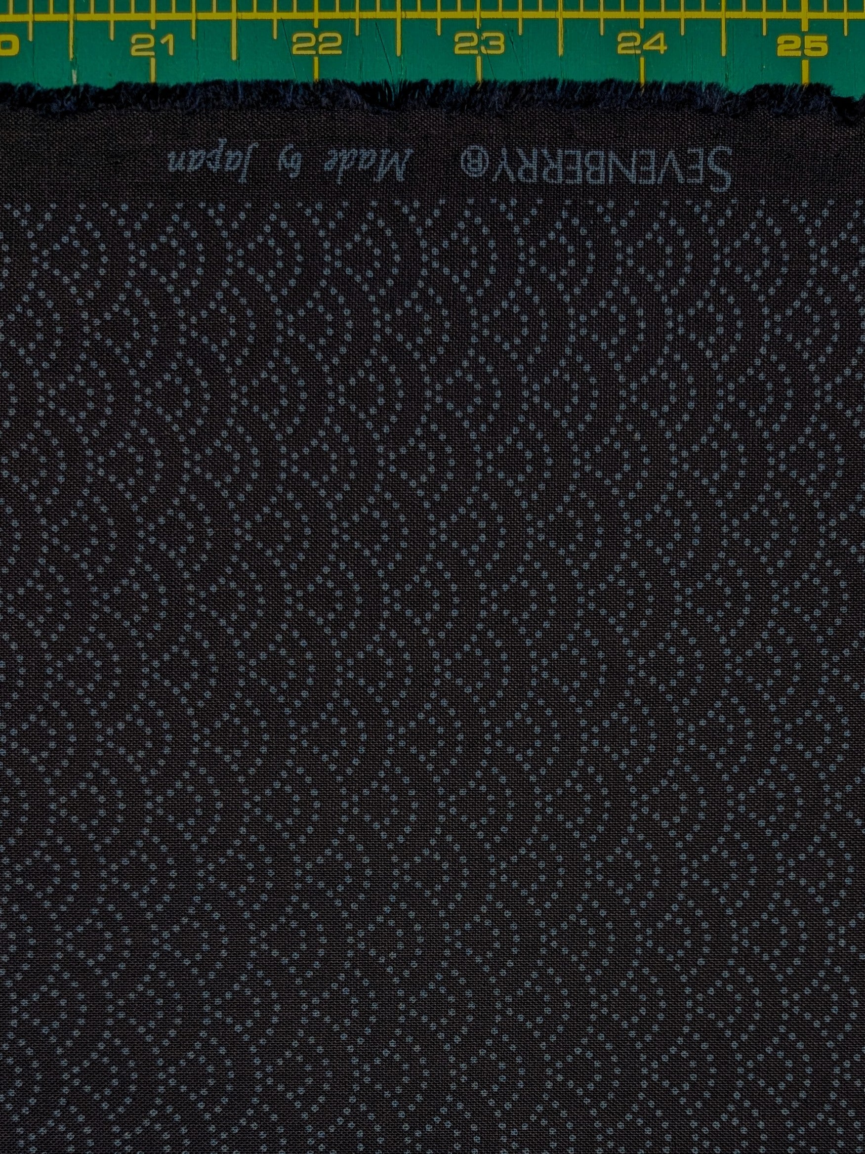 Sevenberry - Dotted Waves Cotton Sheeting Fabric - Dark Blue and Black