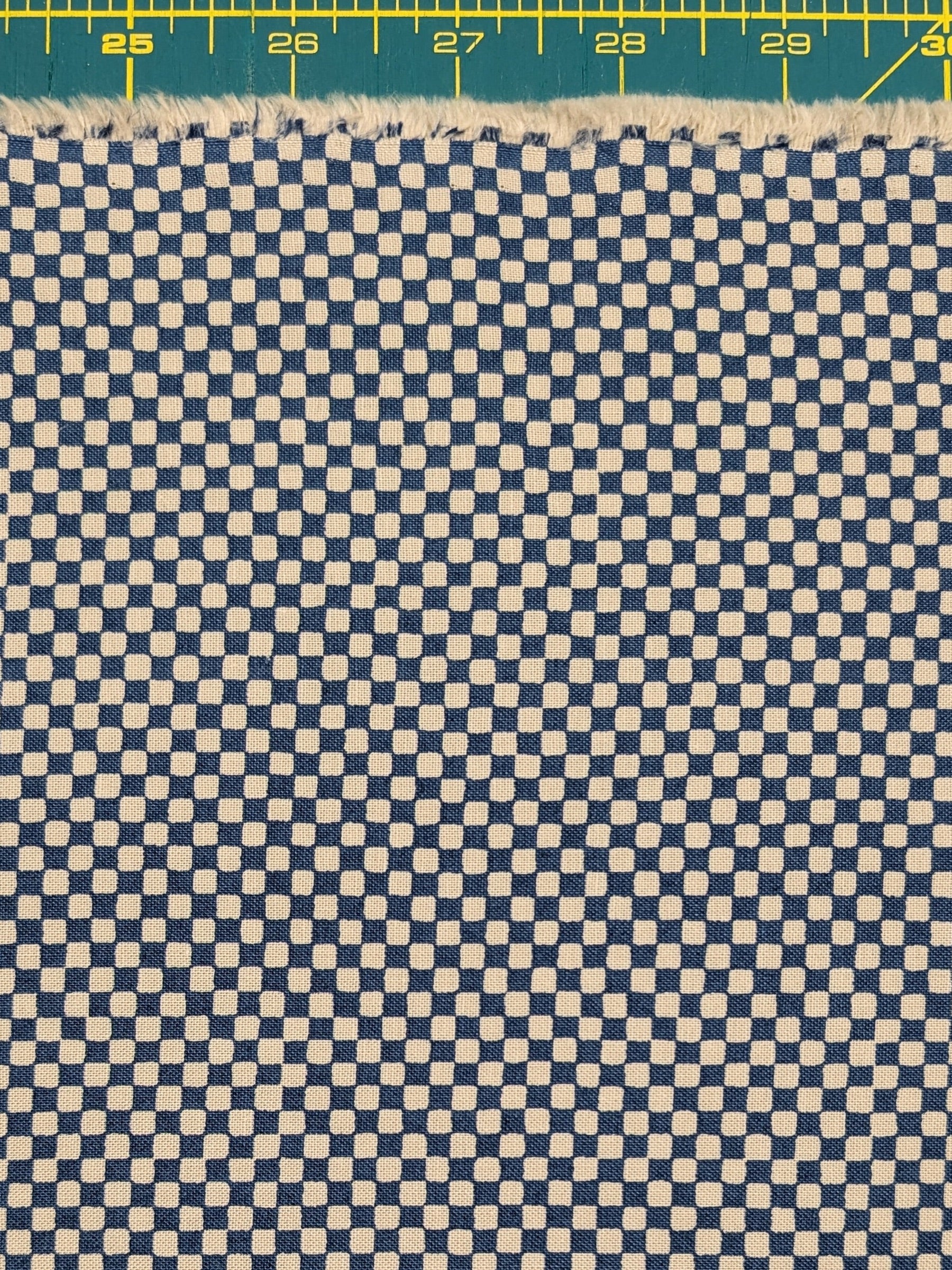 Sevenberry - Ichimatsu Checkerboard Cotton Sheeting Fabric - Medium Blue