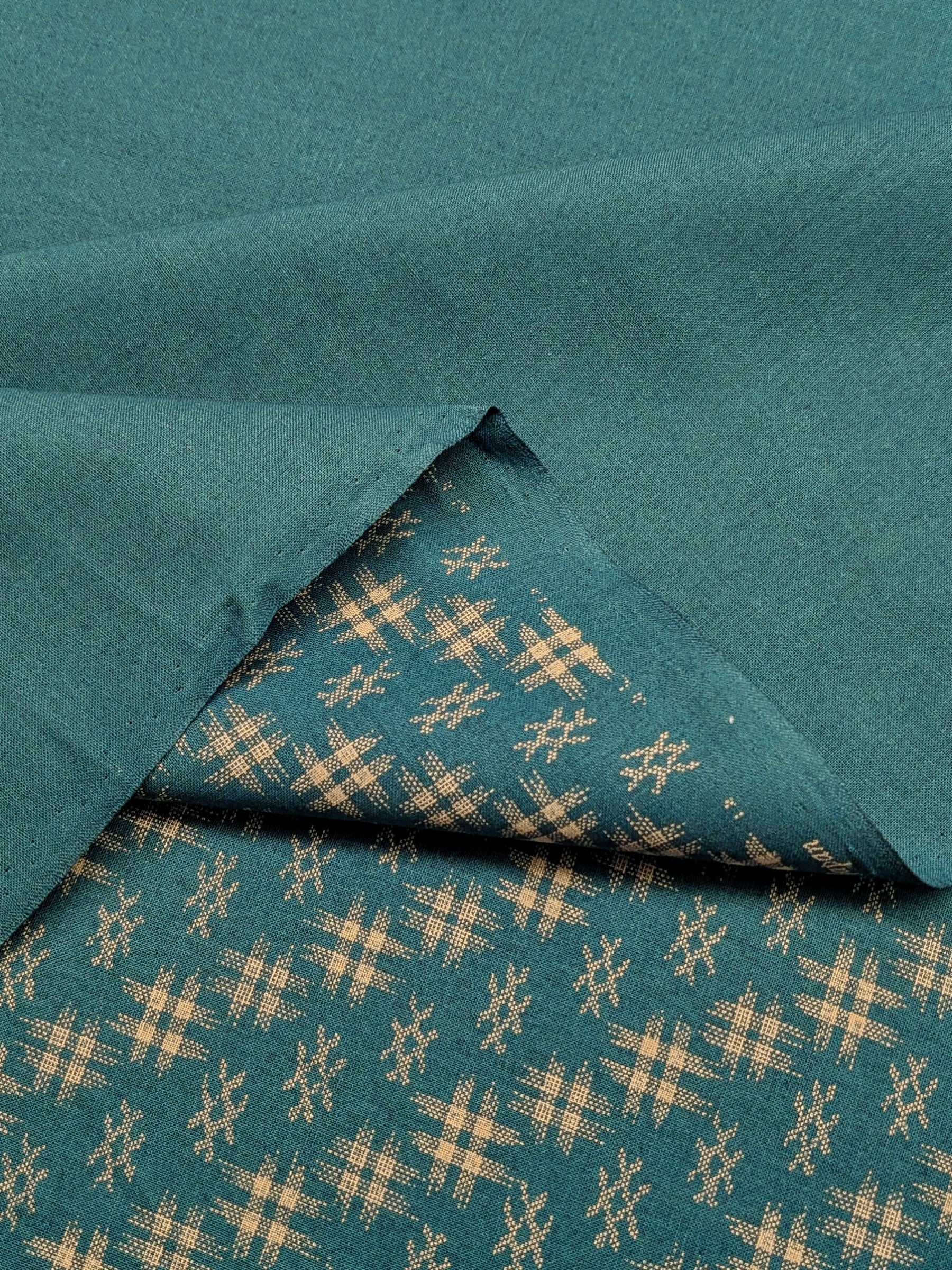 Sevenberry - Water Well (Hashtag Design) Cotton Sheeting Fabric - Teal