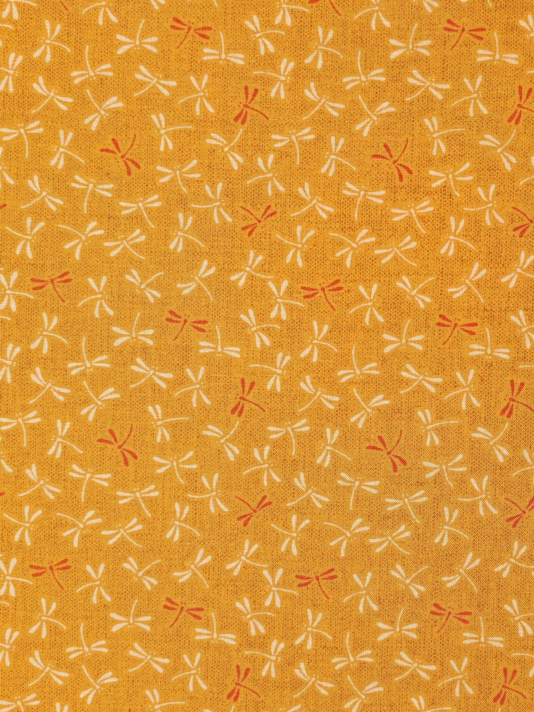 Sevenberry - Dragonflies Cotton Sheeting Fabric - Yellow
