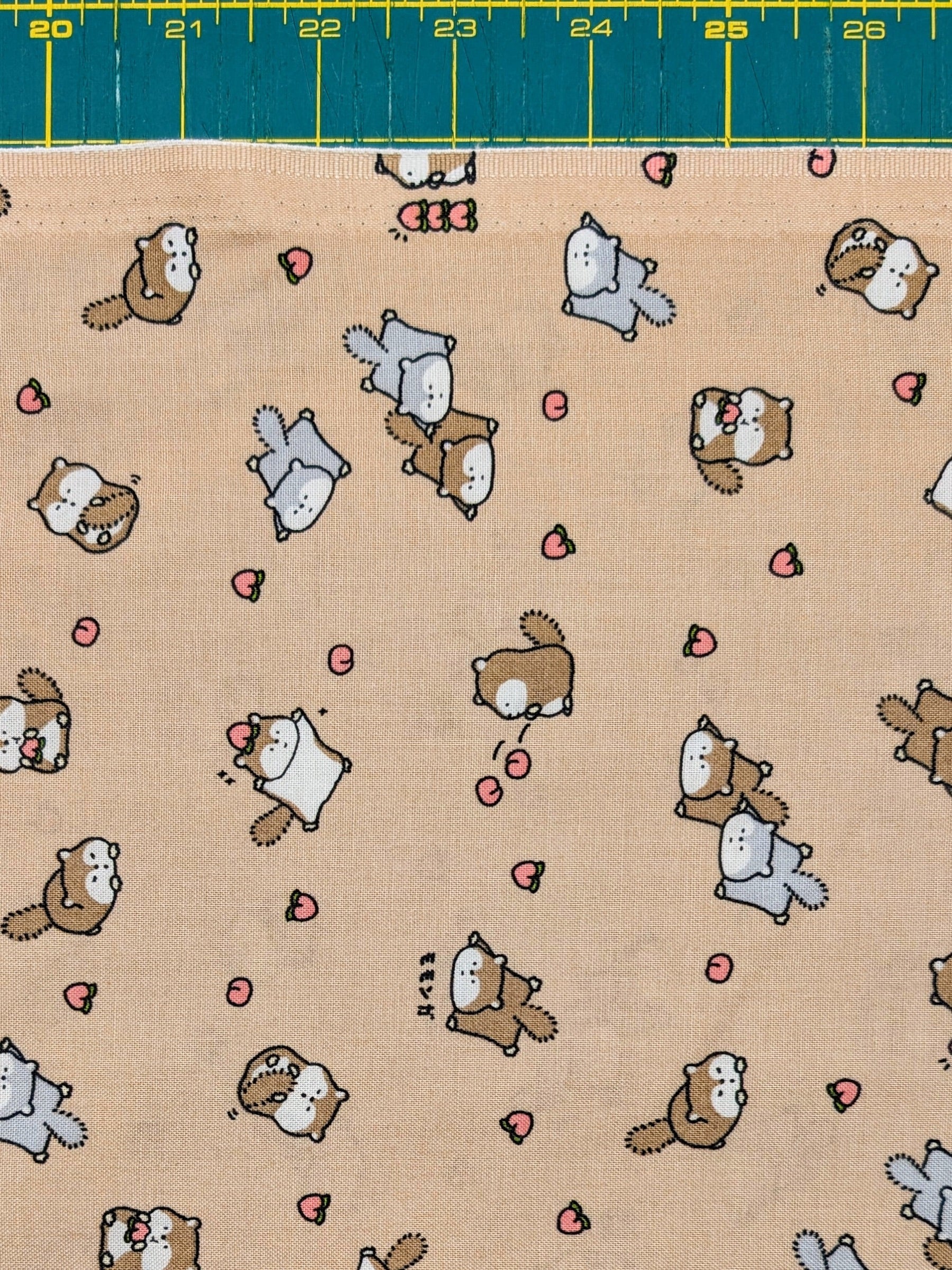 Cosmo - Flying Squirrels and Peaches Cotton Sheeting - Light Brown