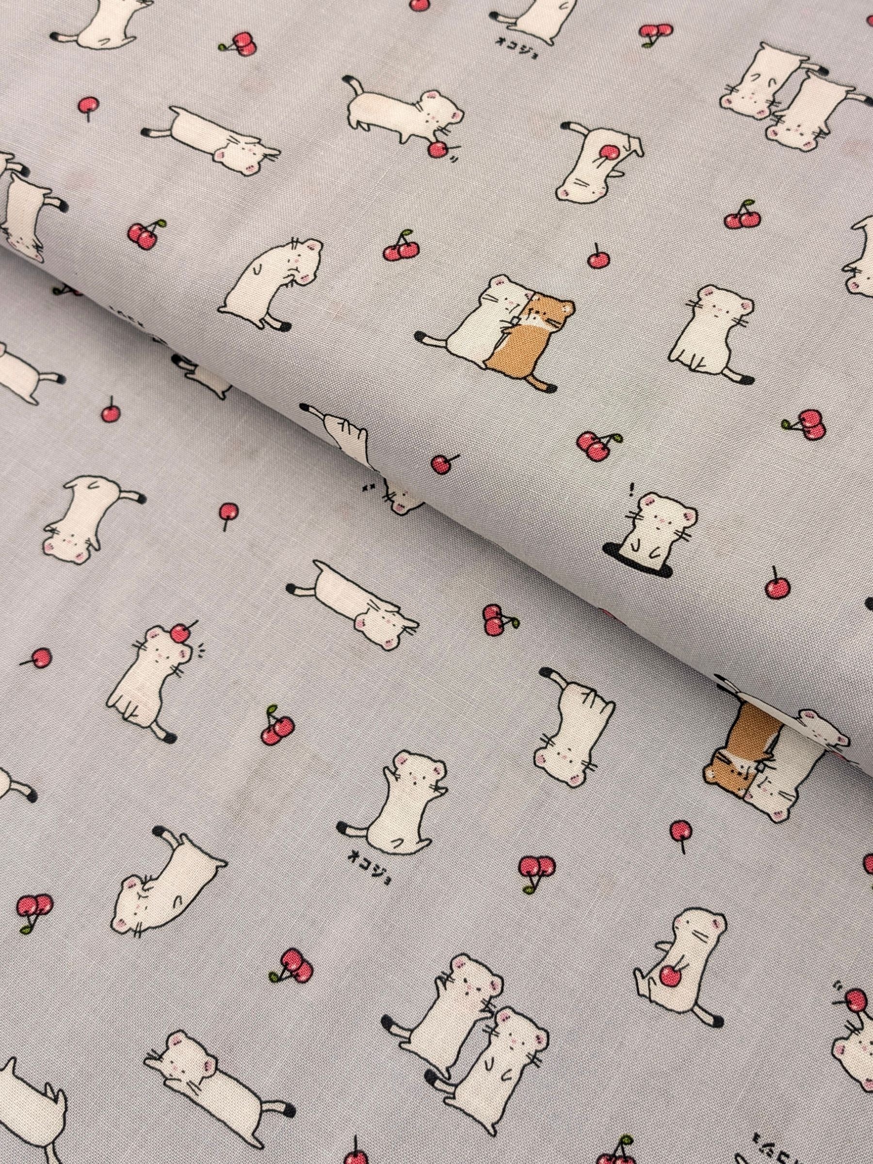 Cosmo - Cutie Stoat Cotton Sheeting Fabric - Gray
