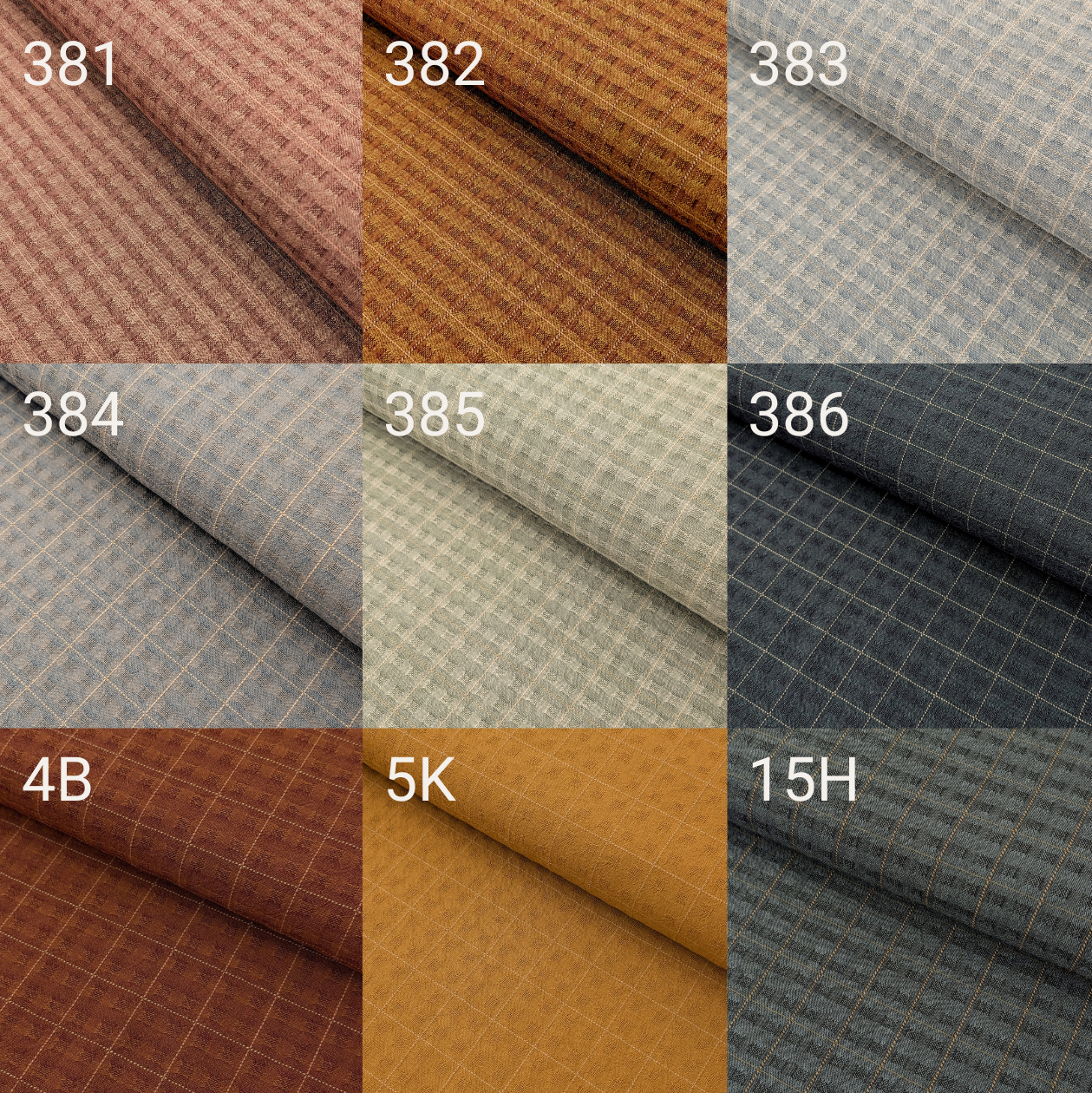 MYD - Textured Windowpane Plaid Yarn Dyed Cotton Fabric - Light Blue
