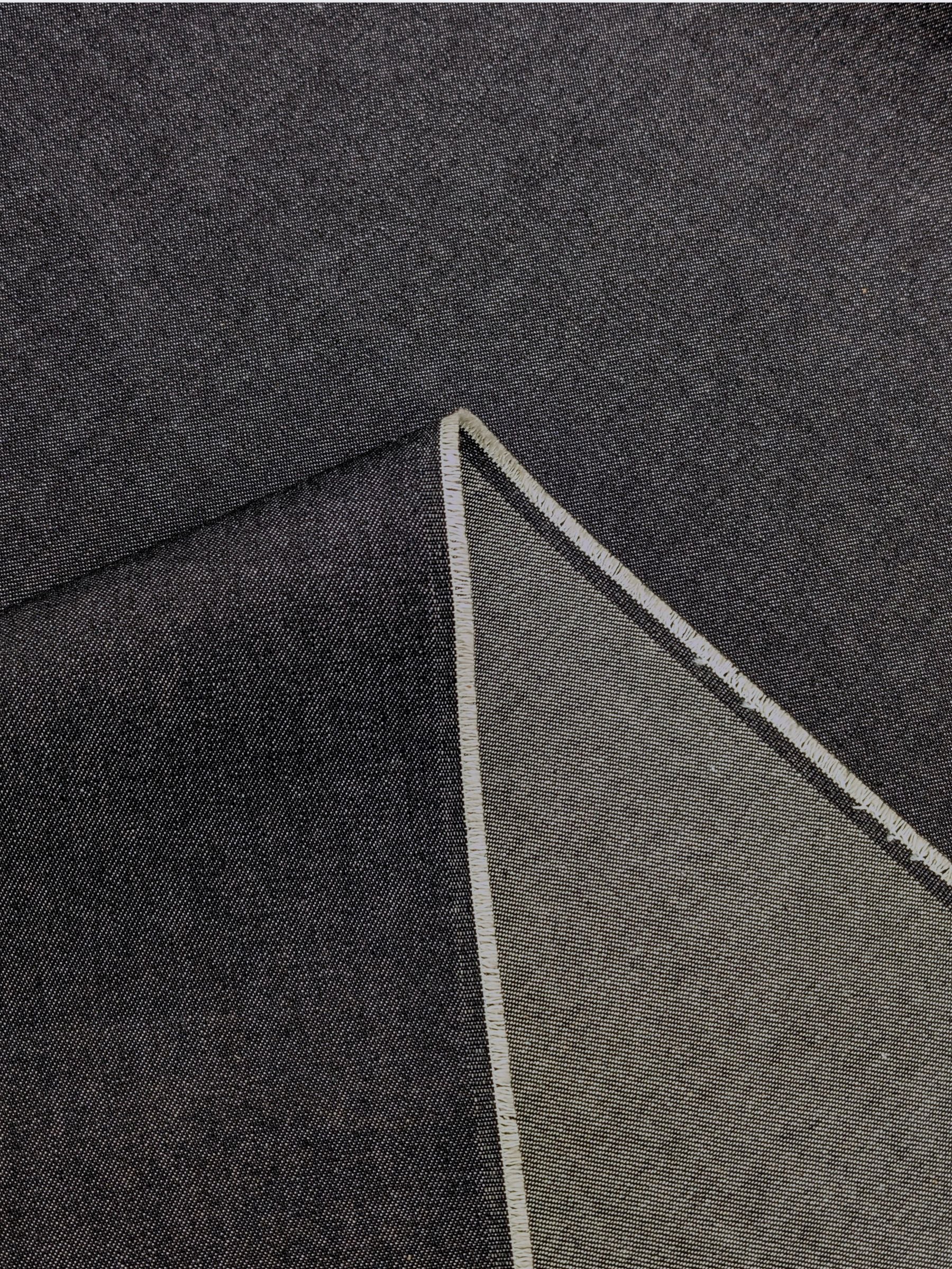 Orimono Imports - Non-Stretch Japanese Cotton Twill Denim Fabric - 10 oz Black