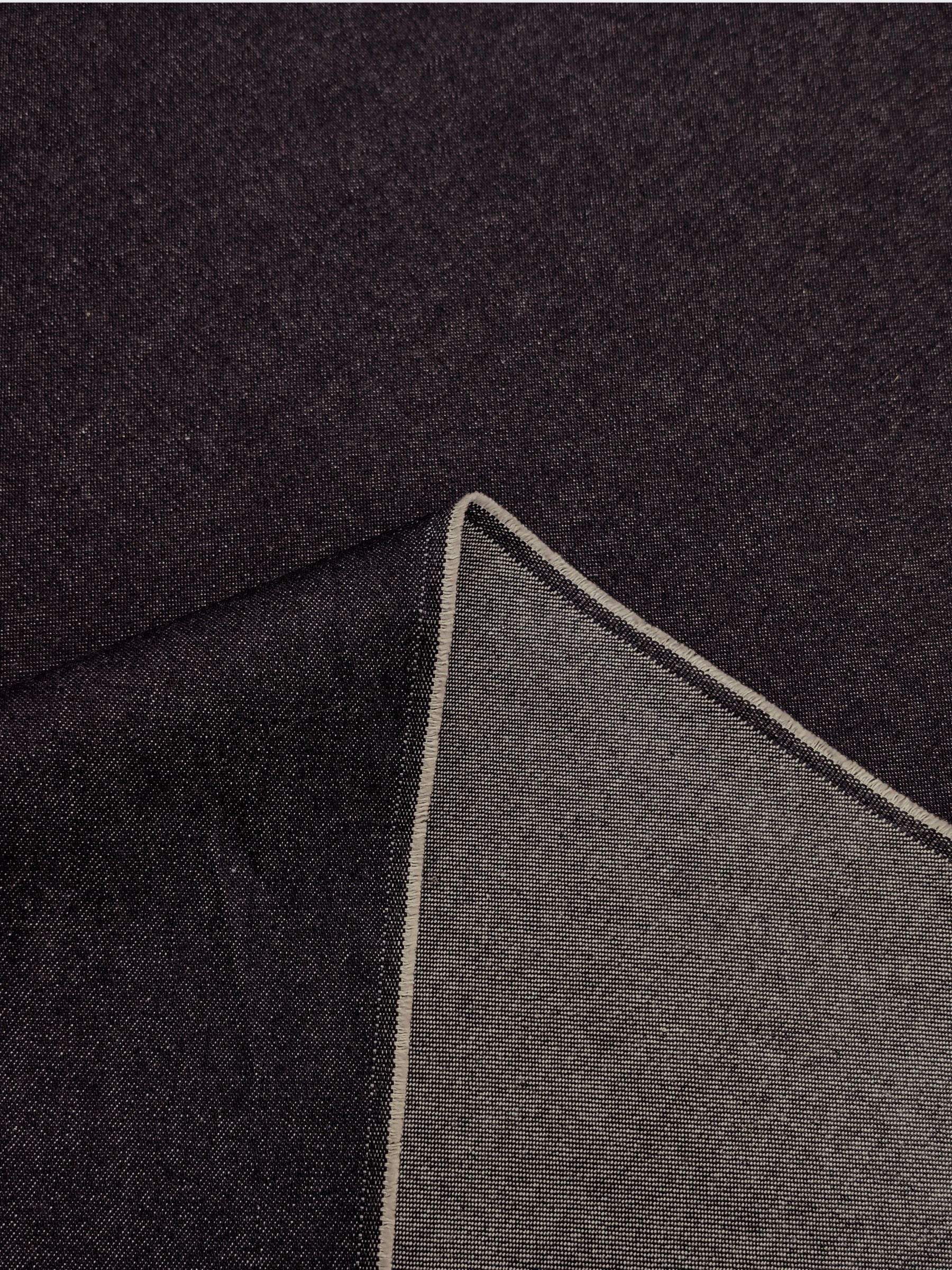 Orimono Imports - Non-Stretch Japanese Cotton Twill Denim Fabric - 12 oz Black