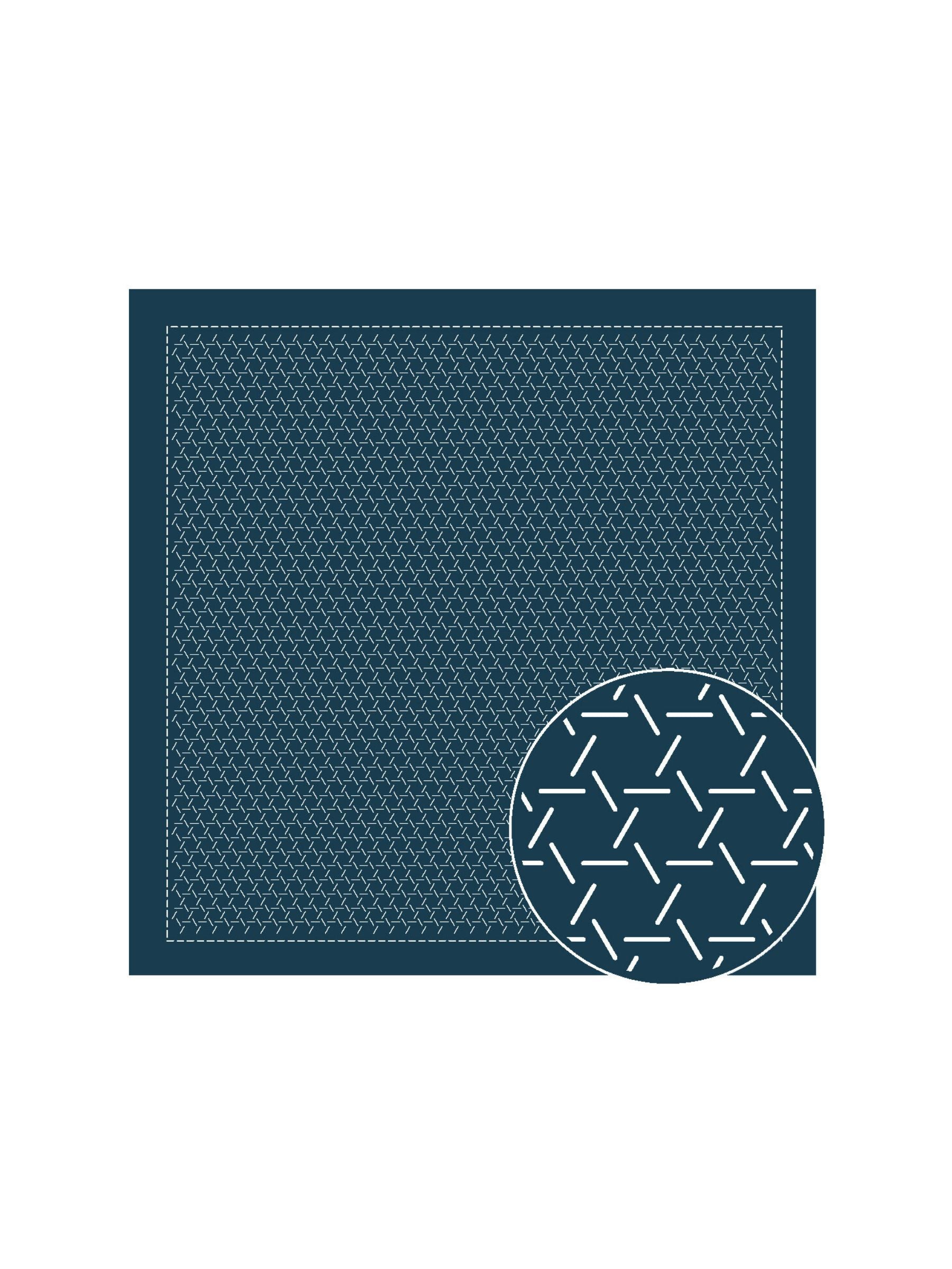 Olympus - Single Stitching Collection "Kagome" Cotton Sashiko Sampler Cloth - Navy