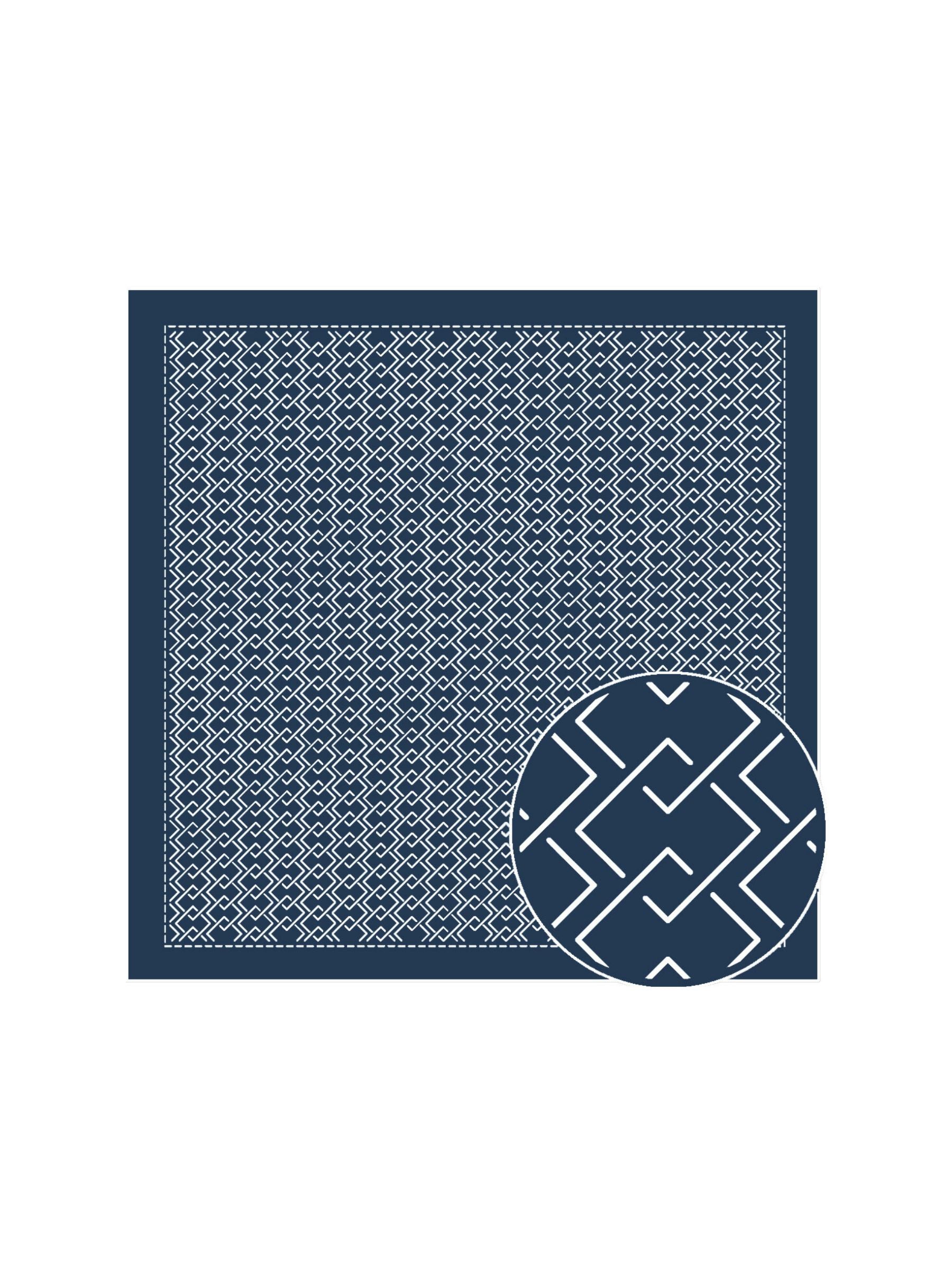 Olympus - Single Stitching Collection "Yoshiwara Jumpsuit" Cotton Sashiko Sampler Cloth - Navy