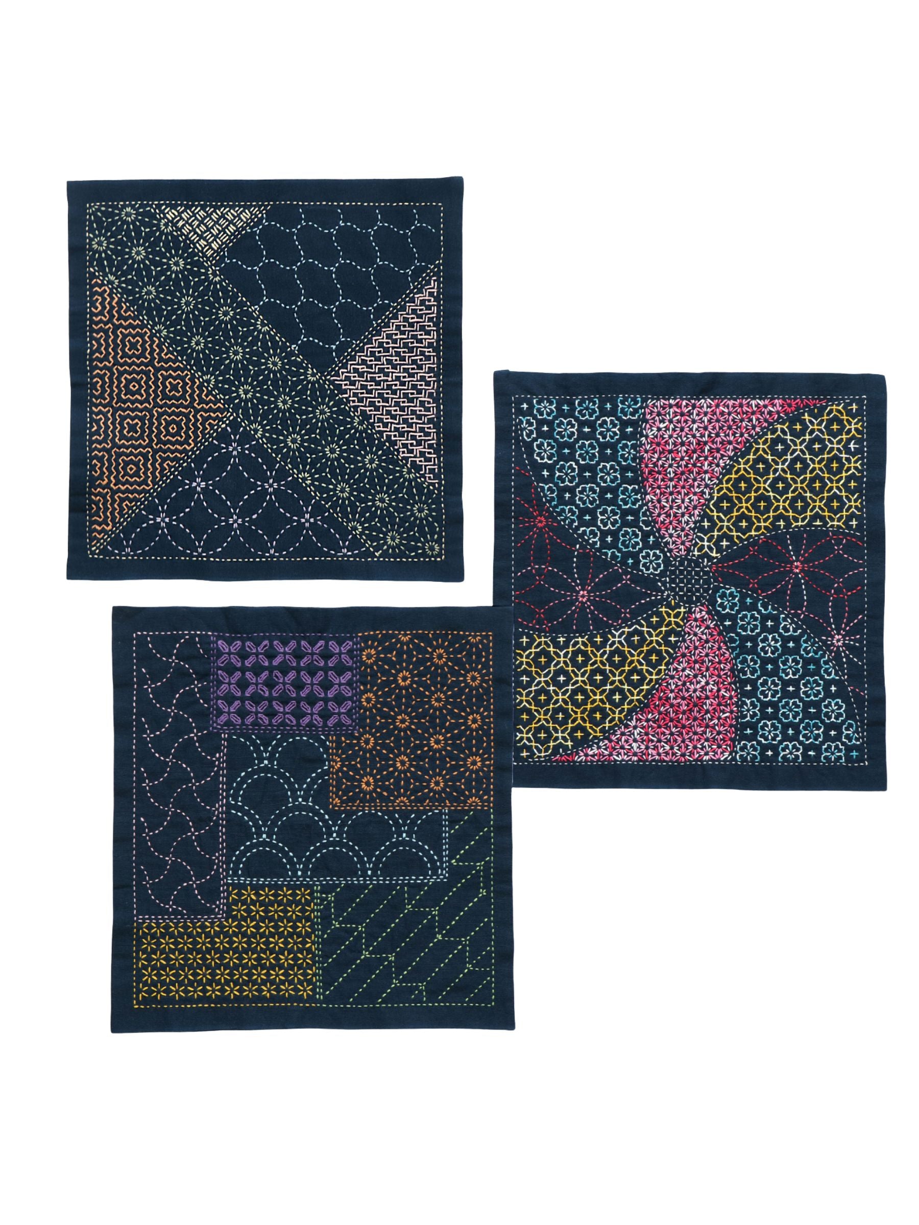 Olympus - Matching Patterns Collection "Chiyogami" Cotton Sashiko Sampler Cloth - White