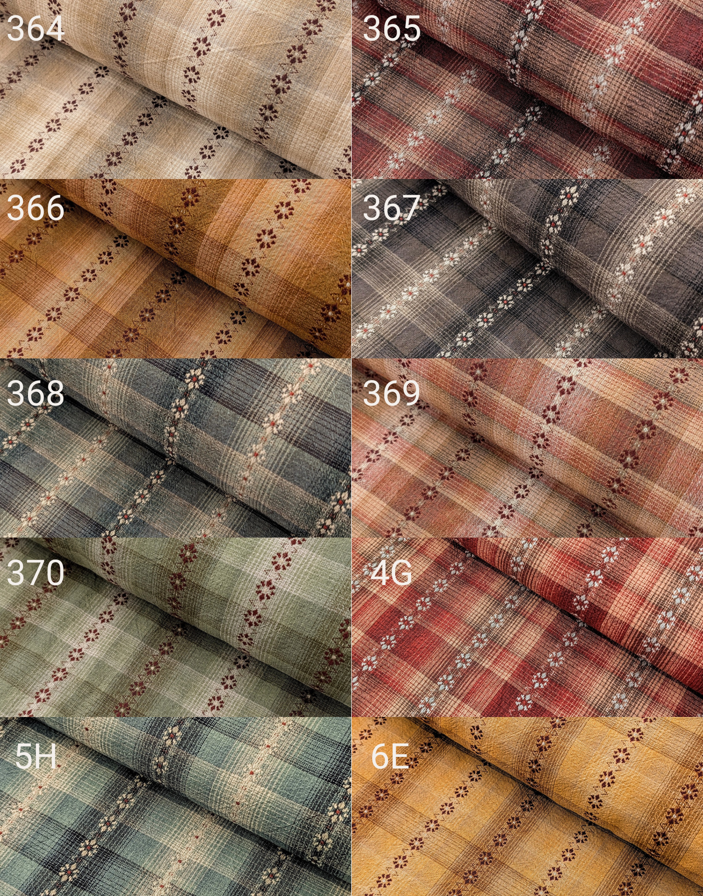 MYD - Daisy Chain Glen Check Plaid Yarn Dyed Cotton Fabric - Forest Green and Beige