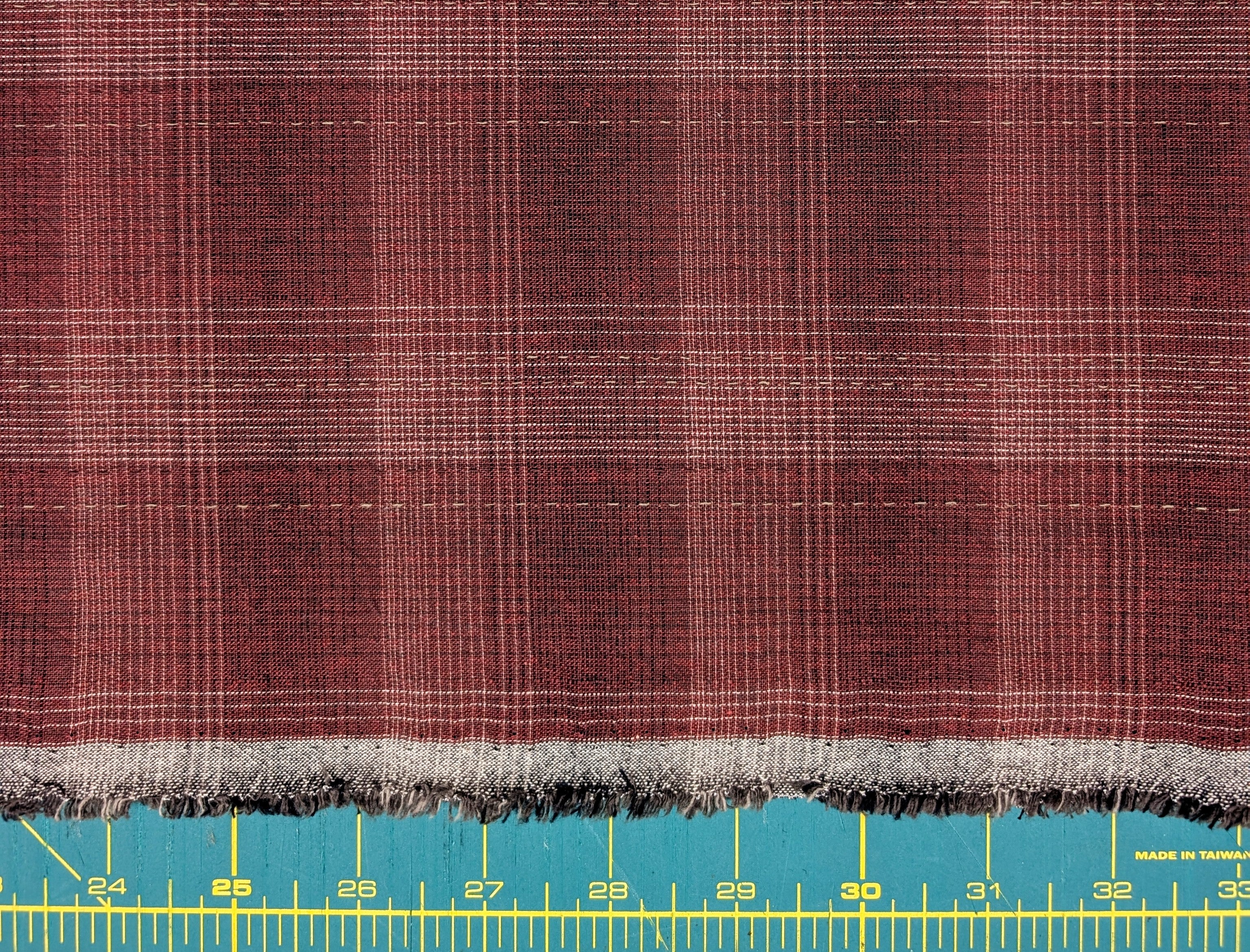 MYD - Glen Check Plaid Yarn Dyed Cotton Fabric - Burgundy