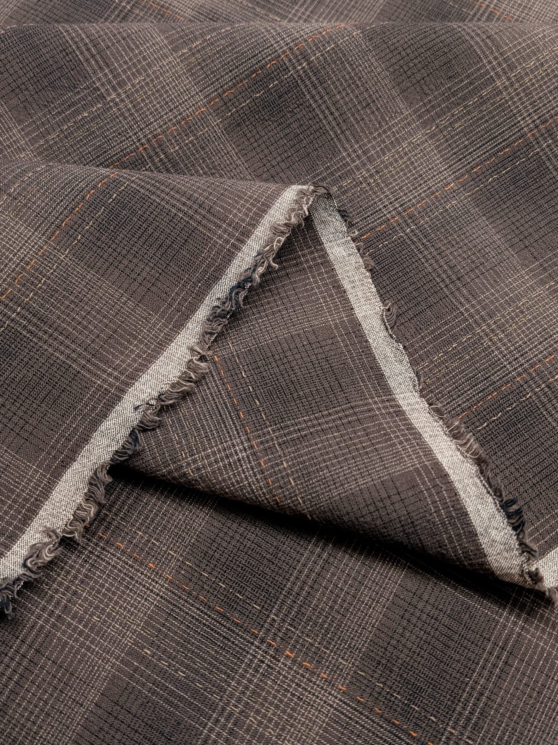 MYD - Glen Check Plaid Yarn Dyed Cotton Fabric - Gray