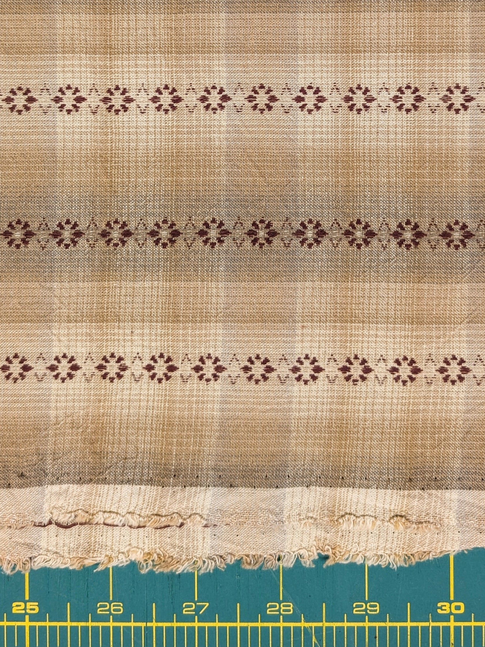 MYD - Daisy Chain Glen Check Plaid Yarn Dyed Cotton Fabric - Beige and Gray