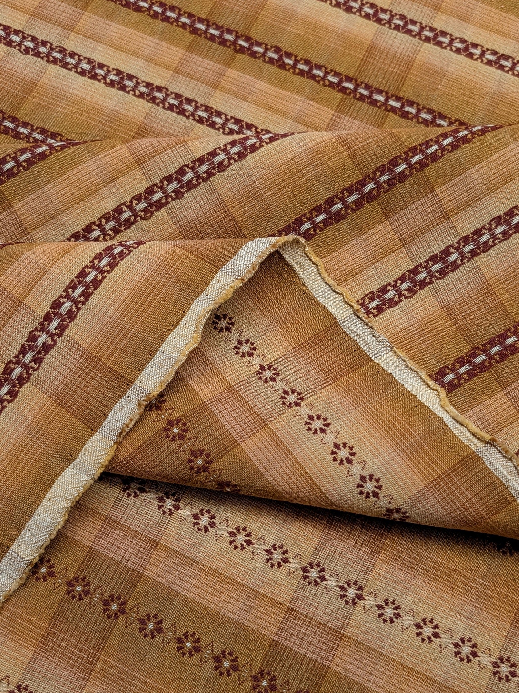 MYD - Daisy Chain Glen Check Plaid Yarn Dyed Cotton Fabric - Mustard and Cream