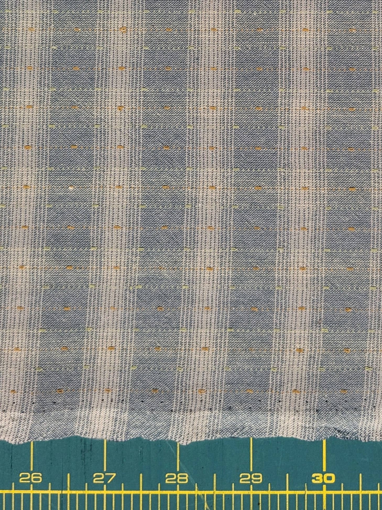 MYD - Dotted Texture Gingham Plaid Yarn Dyed Cotton Fabric - Light Blue and Grey