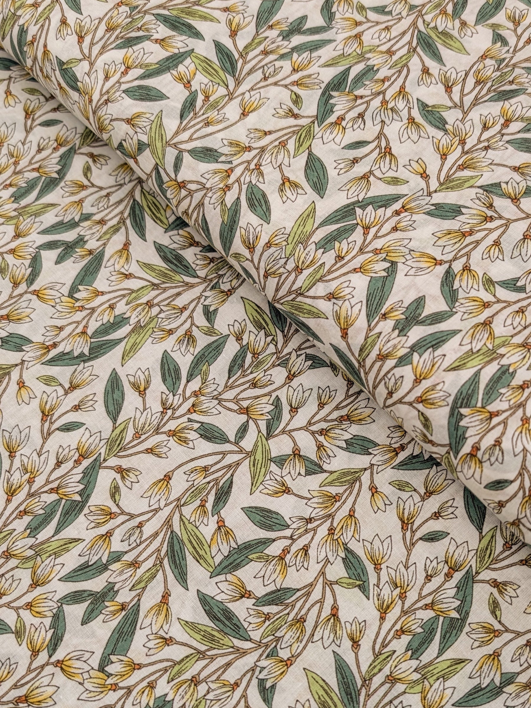 Hokkoh - Trailing Lilies Cotton Lawn - Beige