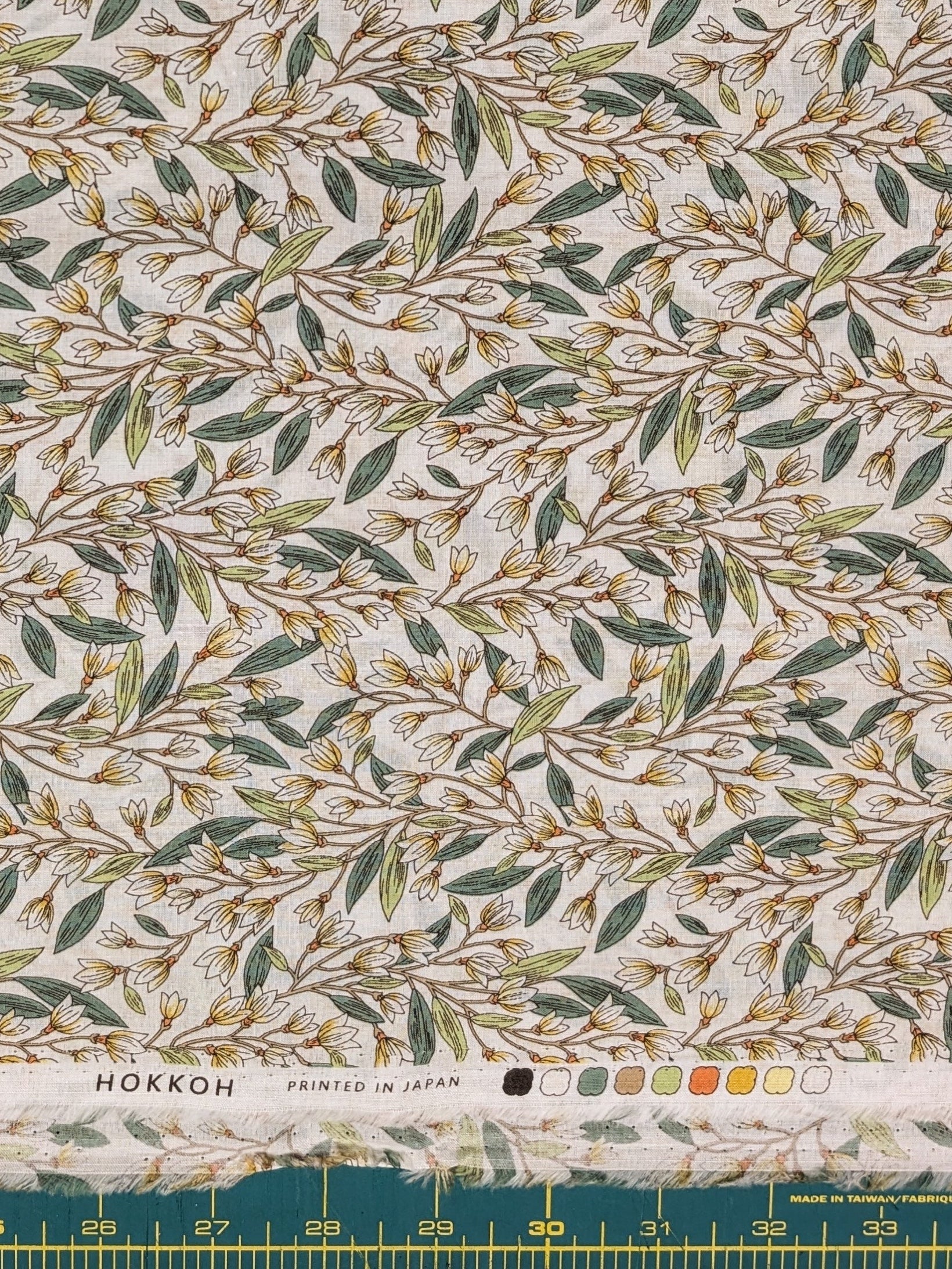 Hokkoh - Trailing Lilies Cotton Lawn - Beige