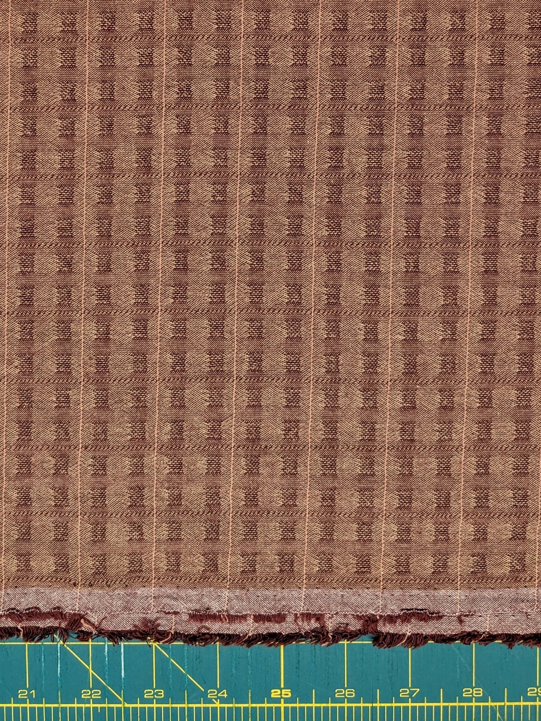 MYD - Textured Windowpane Plaid Yarn Dyed Cotton Fabric - Burgundy