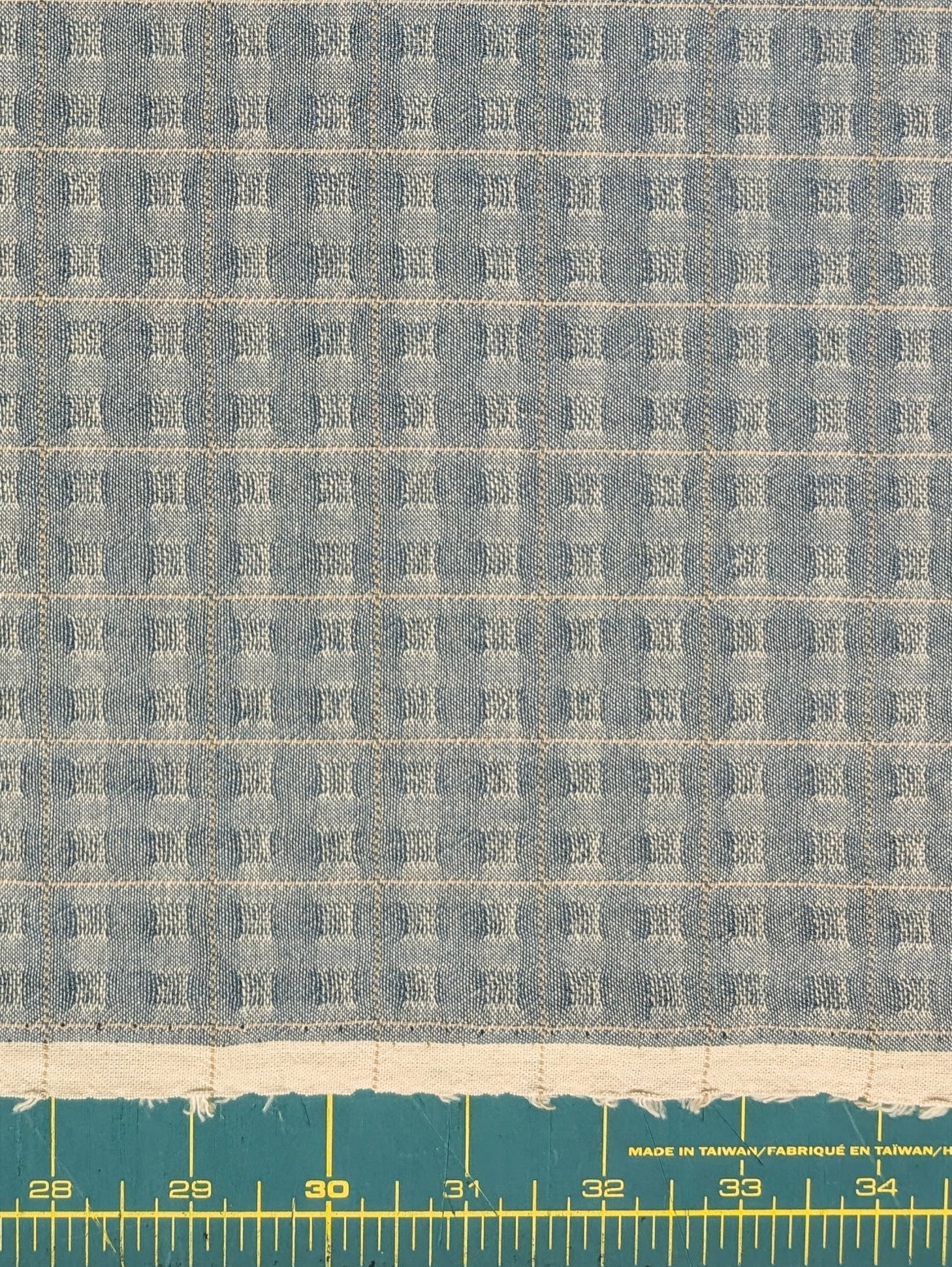 MYD - Textured Windowpane Plaid Yarn Dyed Cotton Fabric - Light Blue