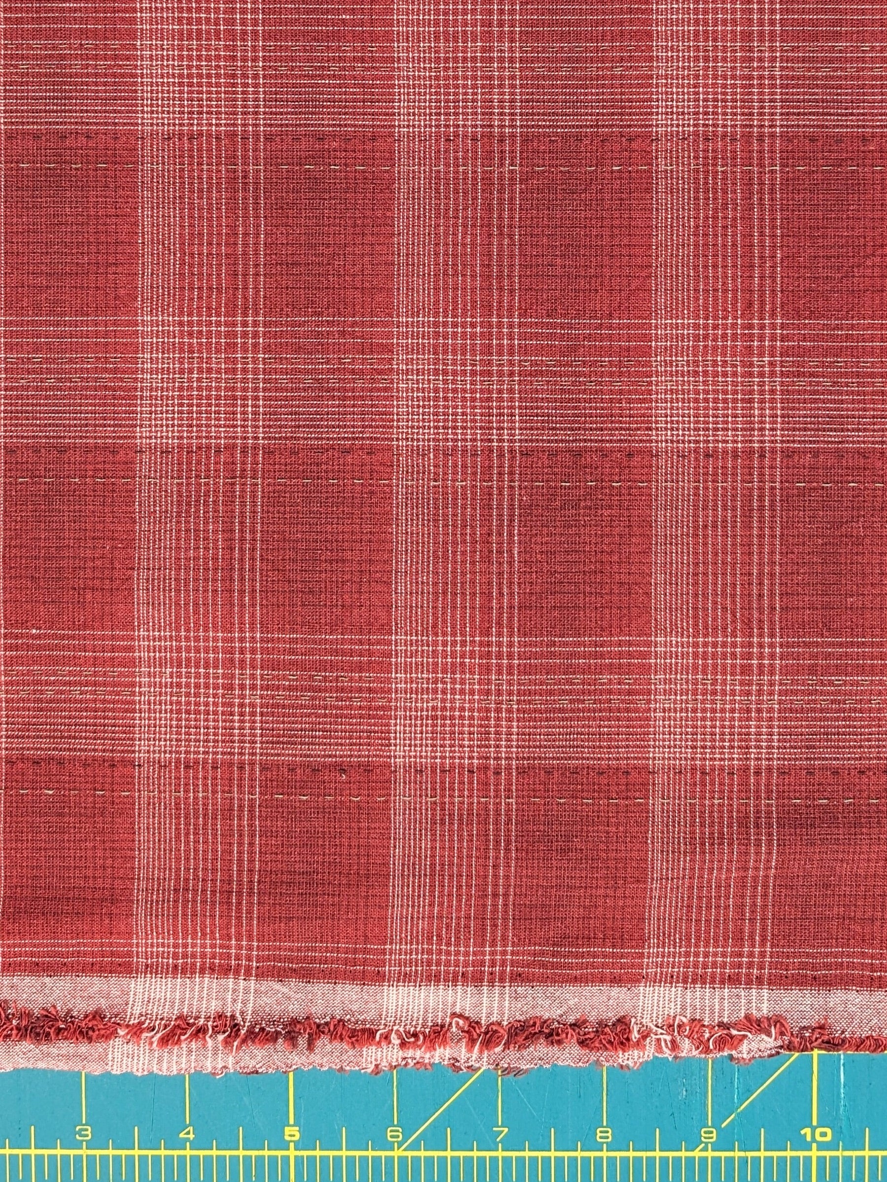 MYD - Glen Check Plaid Yarn Dyed Cotton Fabric - Red