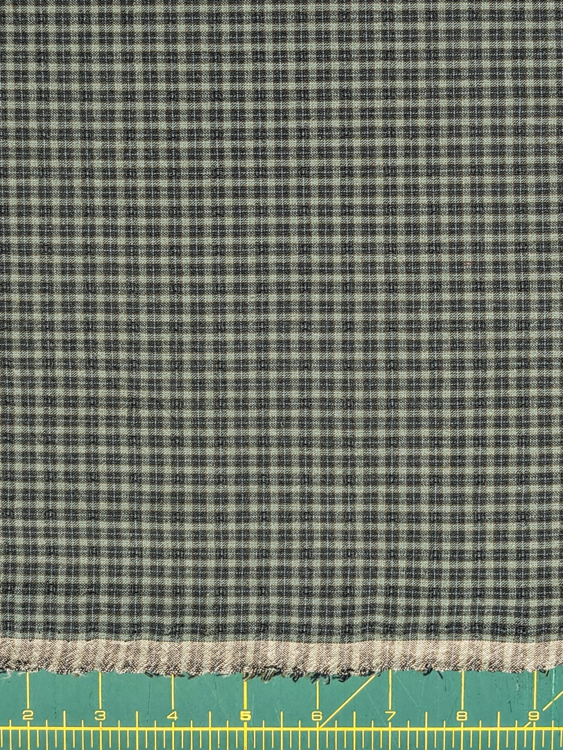 MYD - Textured Tattersall Plaid Yarn Dyed Cotton Fabric - Teal Blue