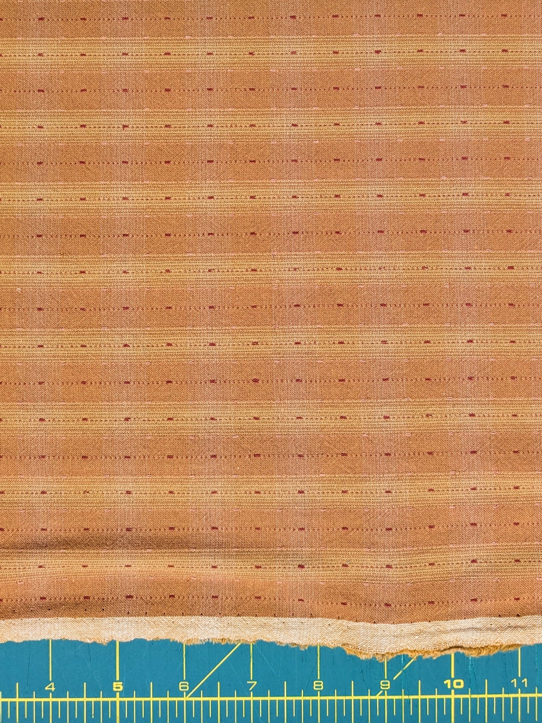 MYD - Dotted Texture Gingham Plaid Yarn Dyed Cotton Fabric - Orange and Yellow
