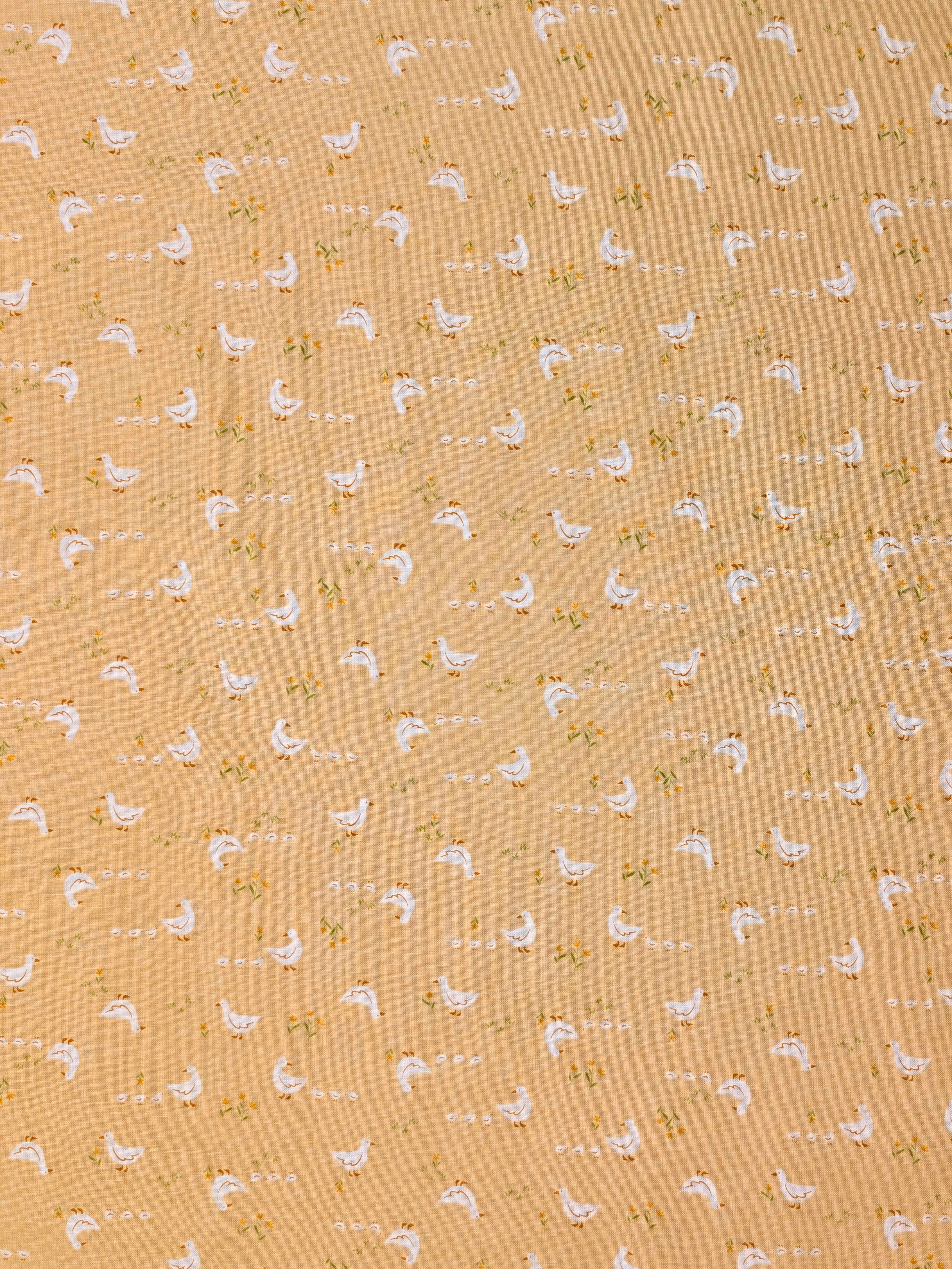 Vancet - Farmyard Ducks Japanese Cotton Feedsack Fabric - Beige