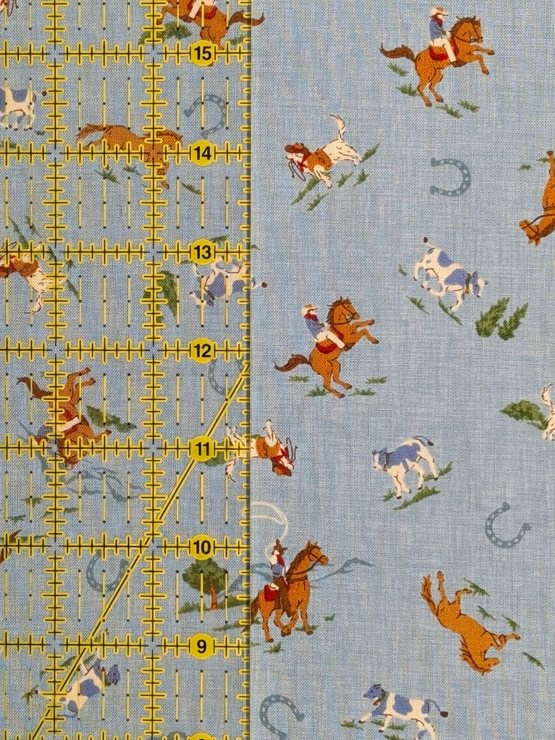 Vancet - Old Western Japanese Cotton Feedsack Fabric - Blue
