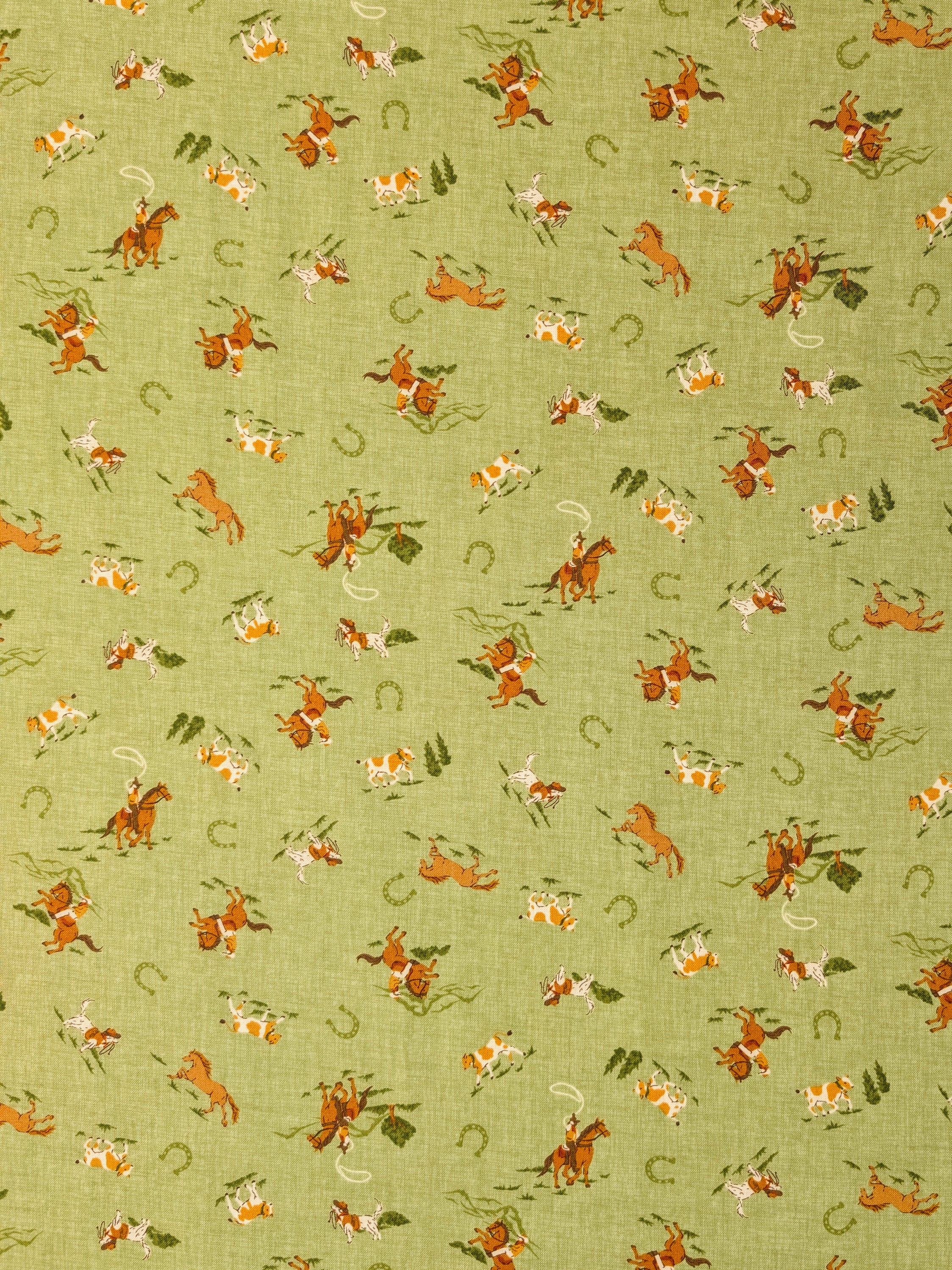 Vancet - Old Western Japanese Cotton Feedsack Fabric - Green