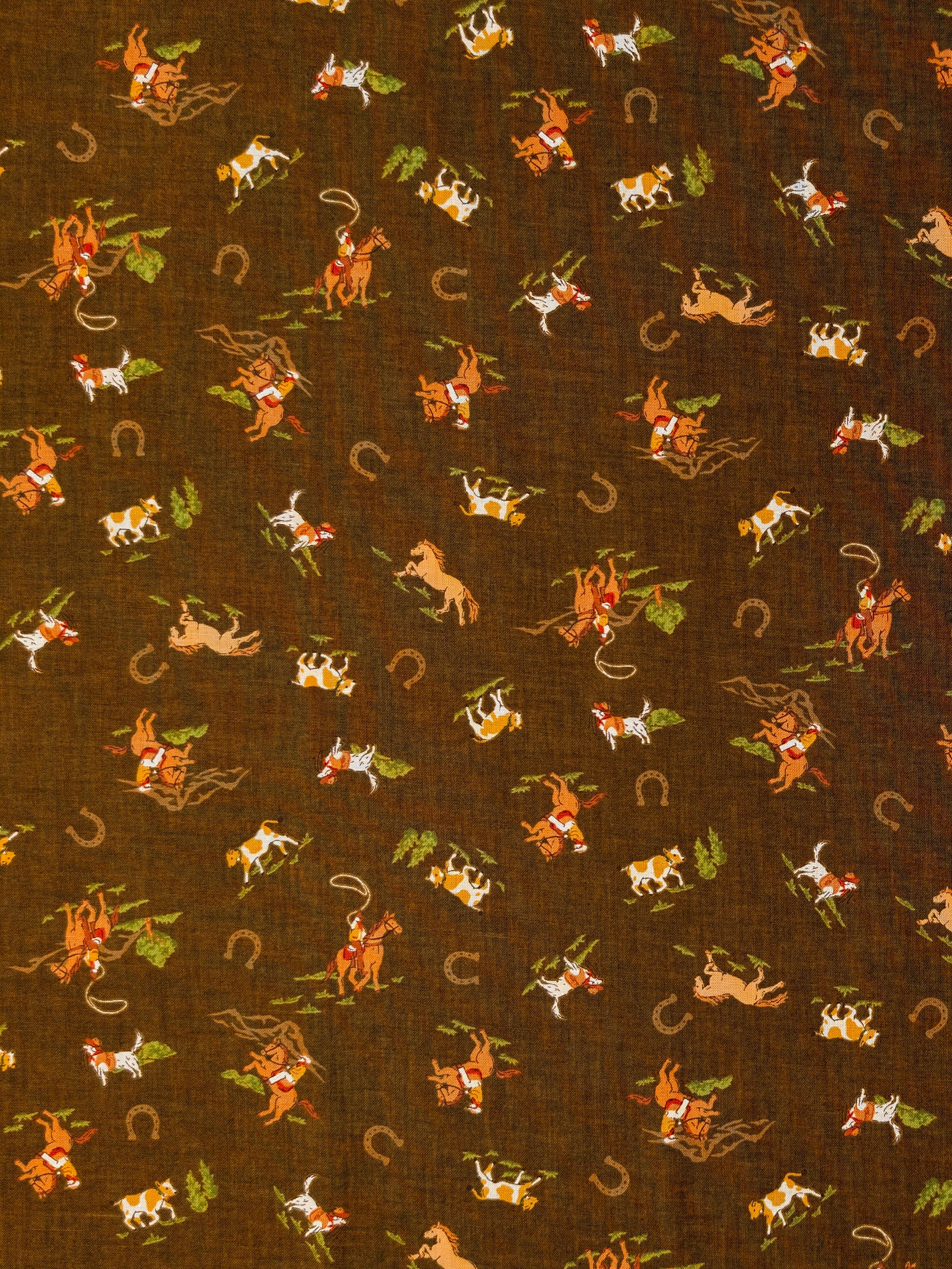 Vancet - Old Western Japanese Cotton Feedsack Fabric - Brown