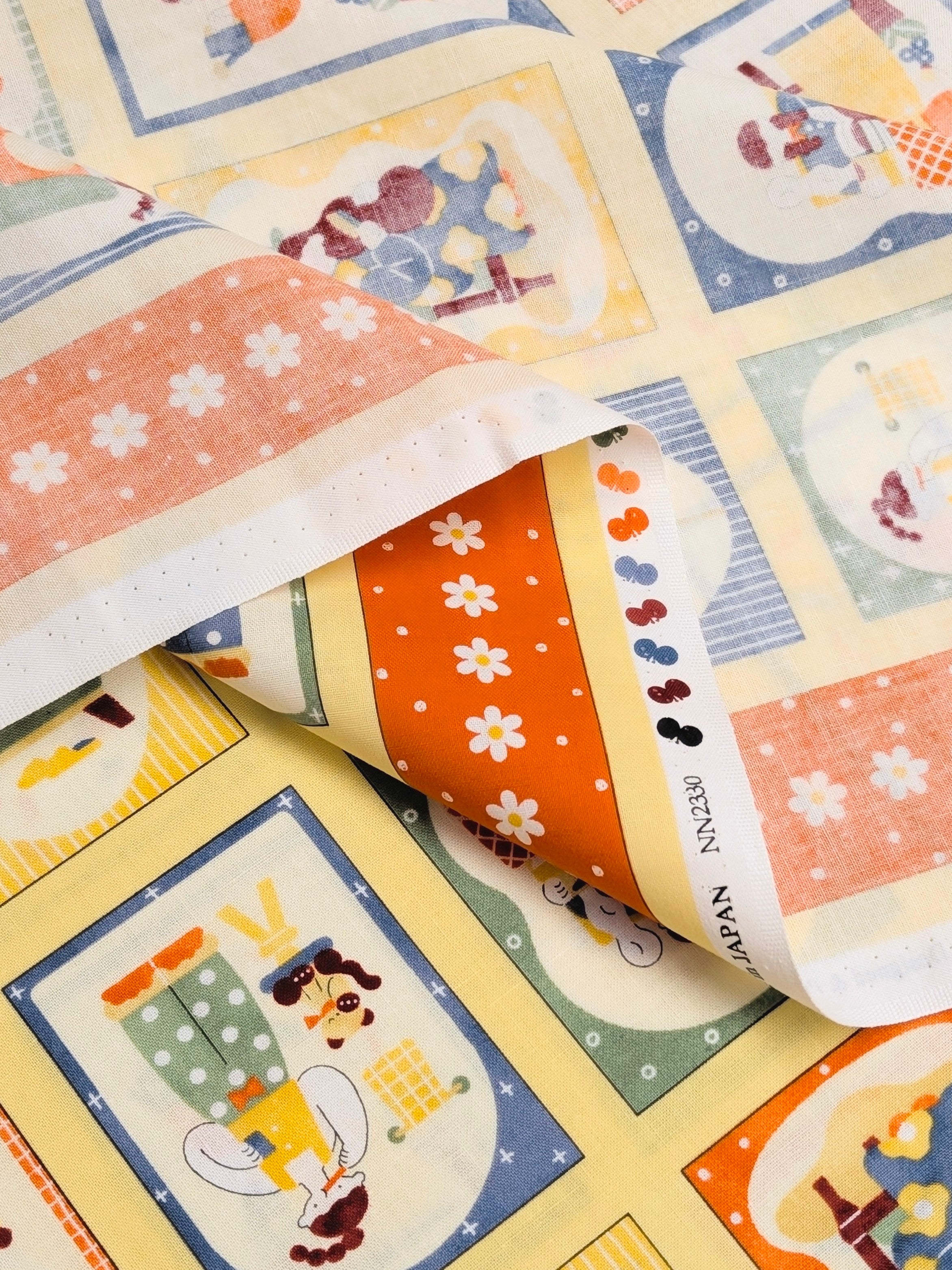Cosmo - Scrapbook Ladies Japanese Cotton Fabric - Yellow
