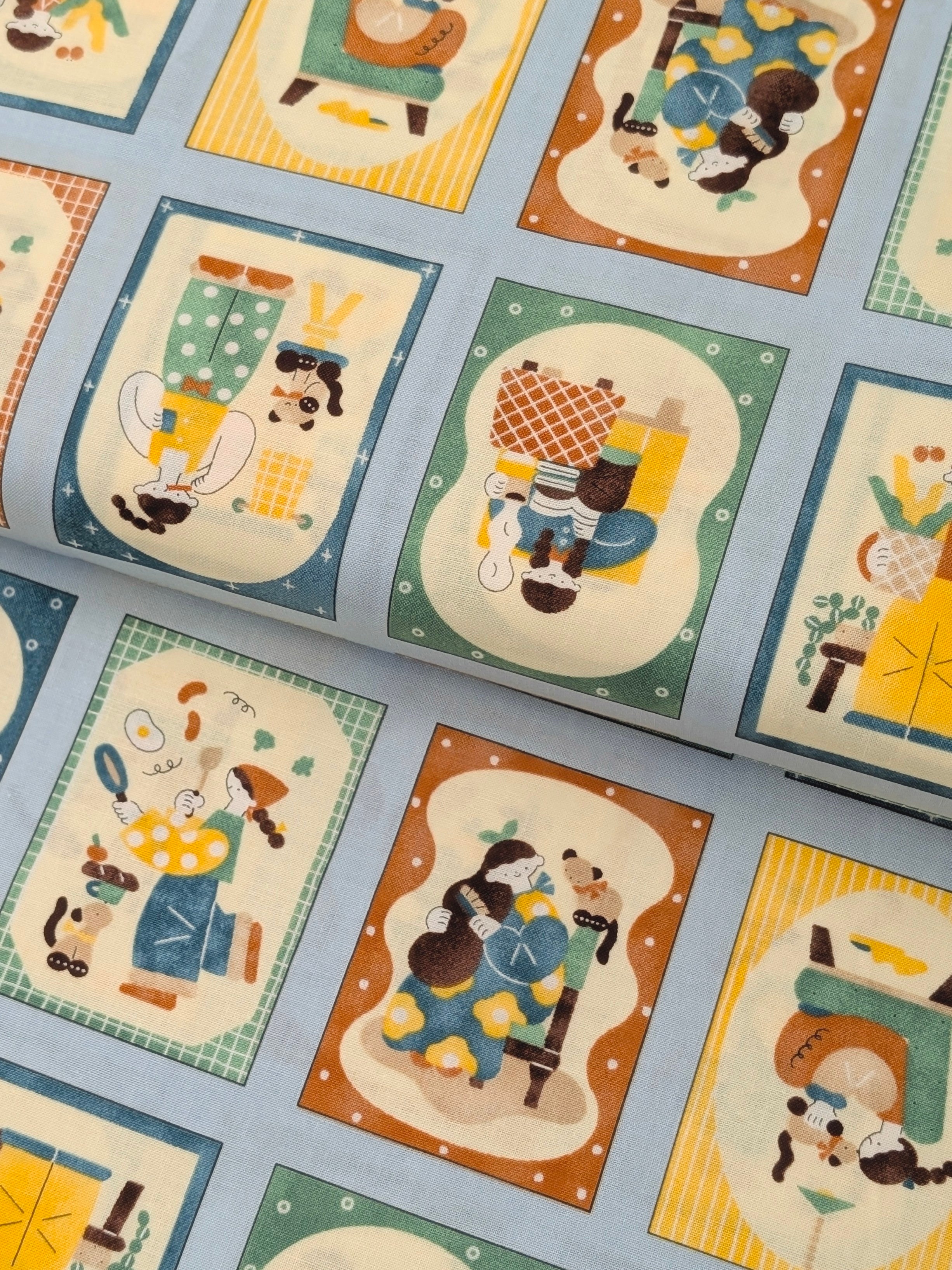 Cosmo - Scrapbook Ladies Japanese Cotton Fabric - Blue