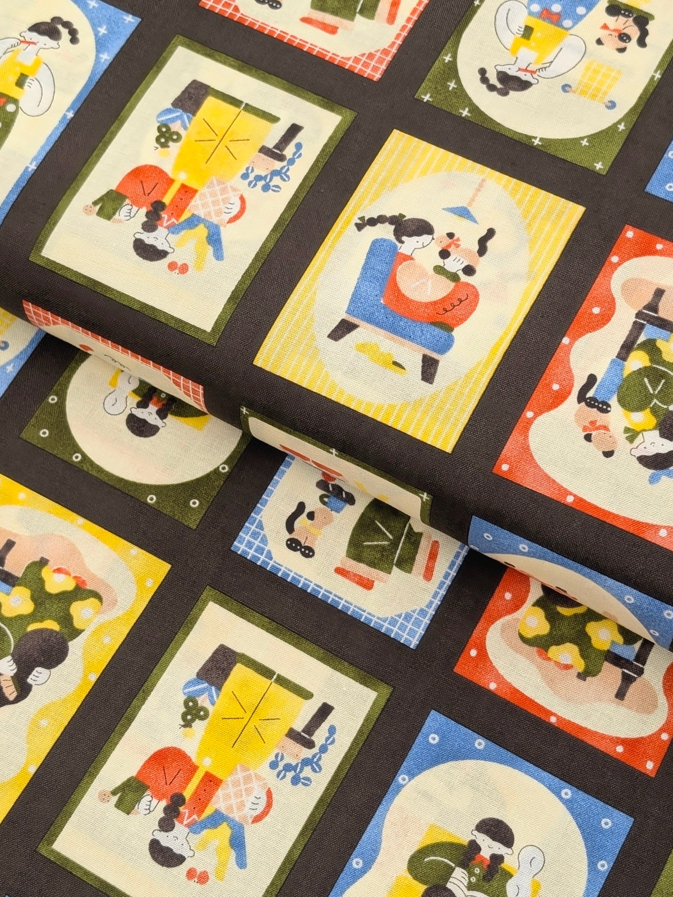 Cosmo - Scrapbook Ladies Japanese Cotton Fabric - Gray