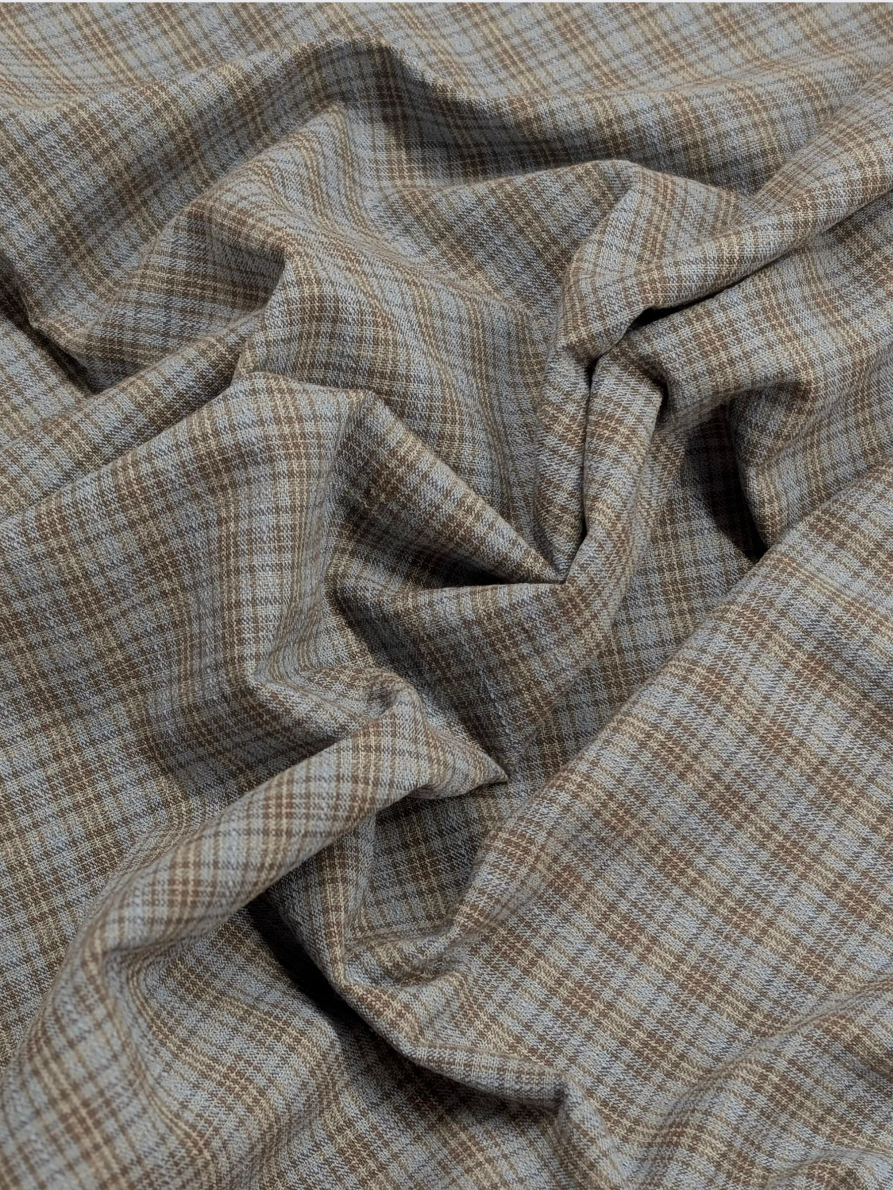 Textile Pantry - Check Plaid Yarn Dyed Cotton Fabric - Blue