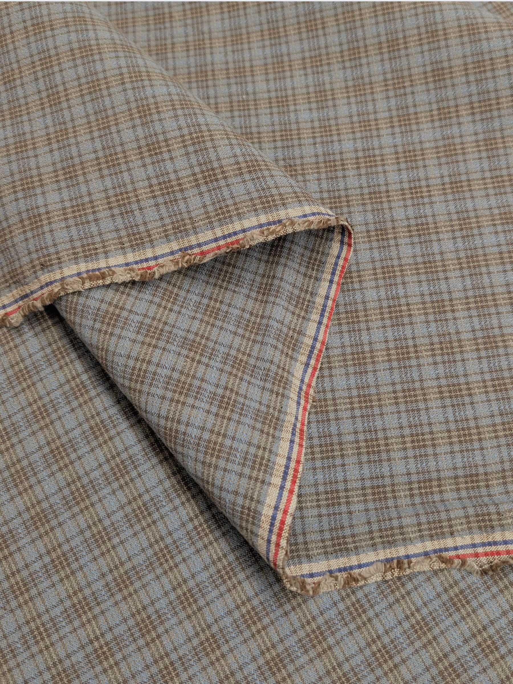 Textile Pantry - Check Plaid Yarn Dyed Cotton Fabric - Blue