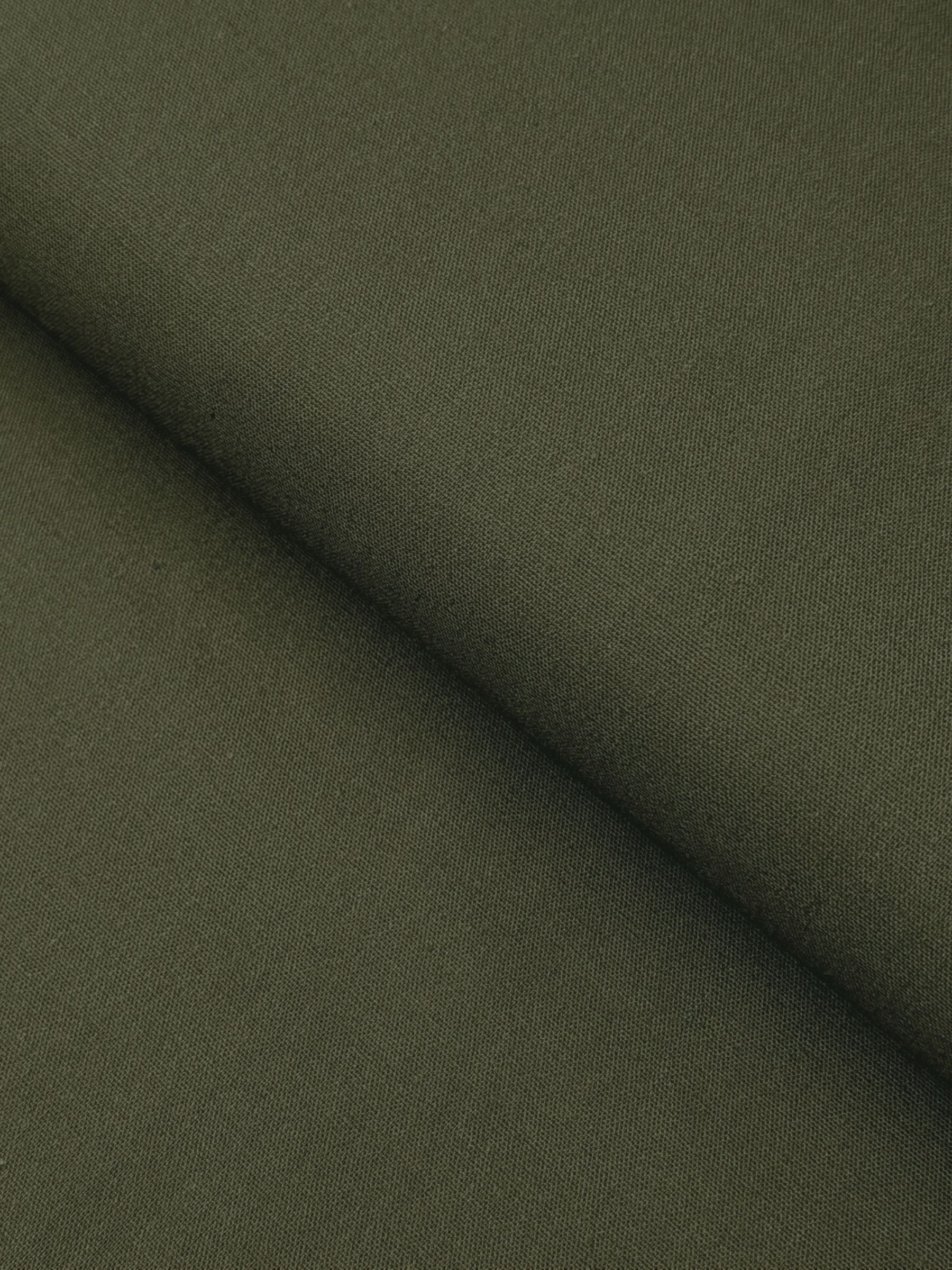 Kokka - Solid Recycled Cotton Canvas Fabric - Dark Green