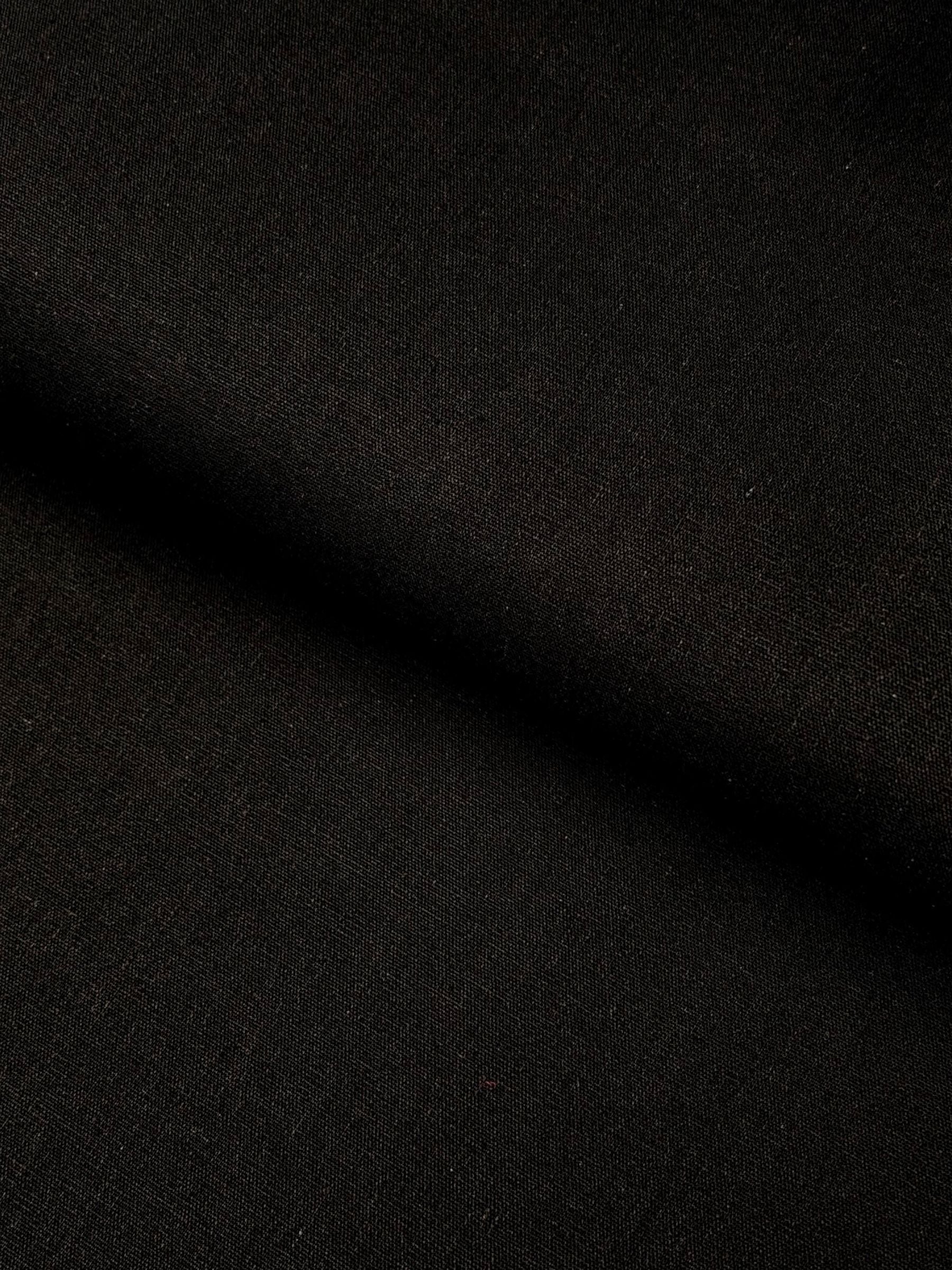 Kokka - Solid Recycled Cotton Canvas Fabric - Black