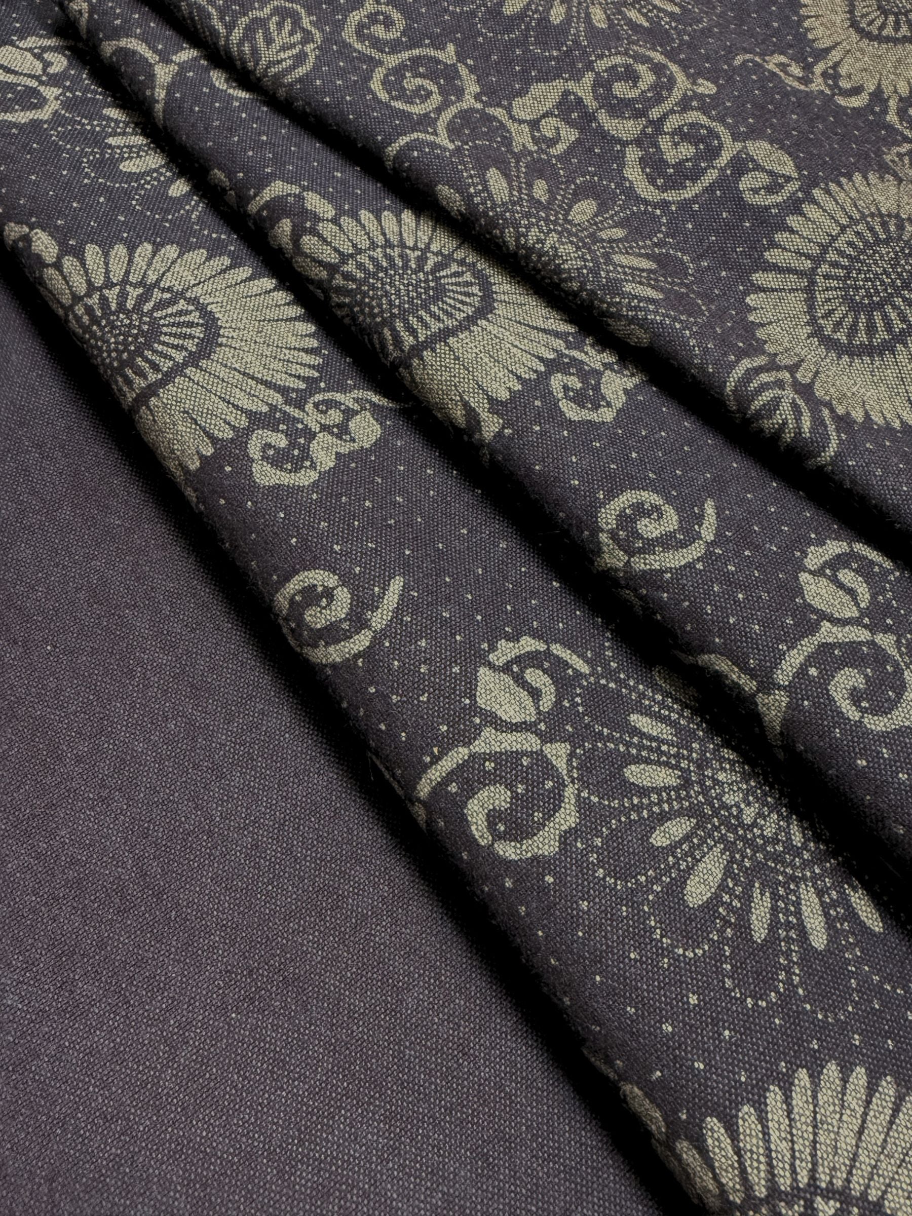 Orimono Imports - Vintage-Look Chrysanthemum Cotton Oxford Fabric Dyed with Aizome Botanical Indigo