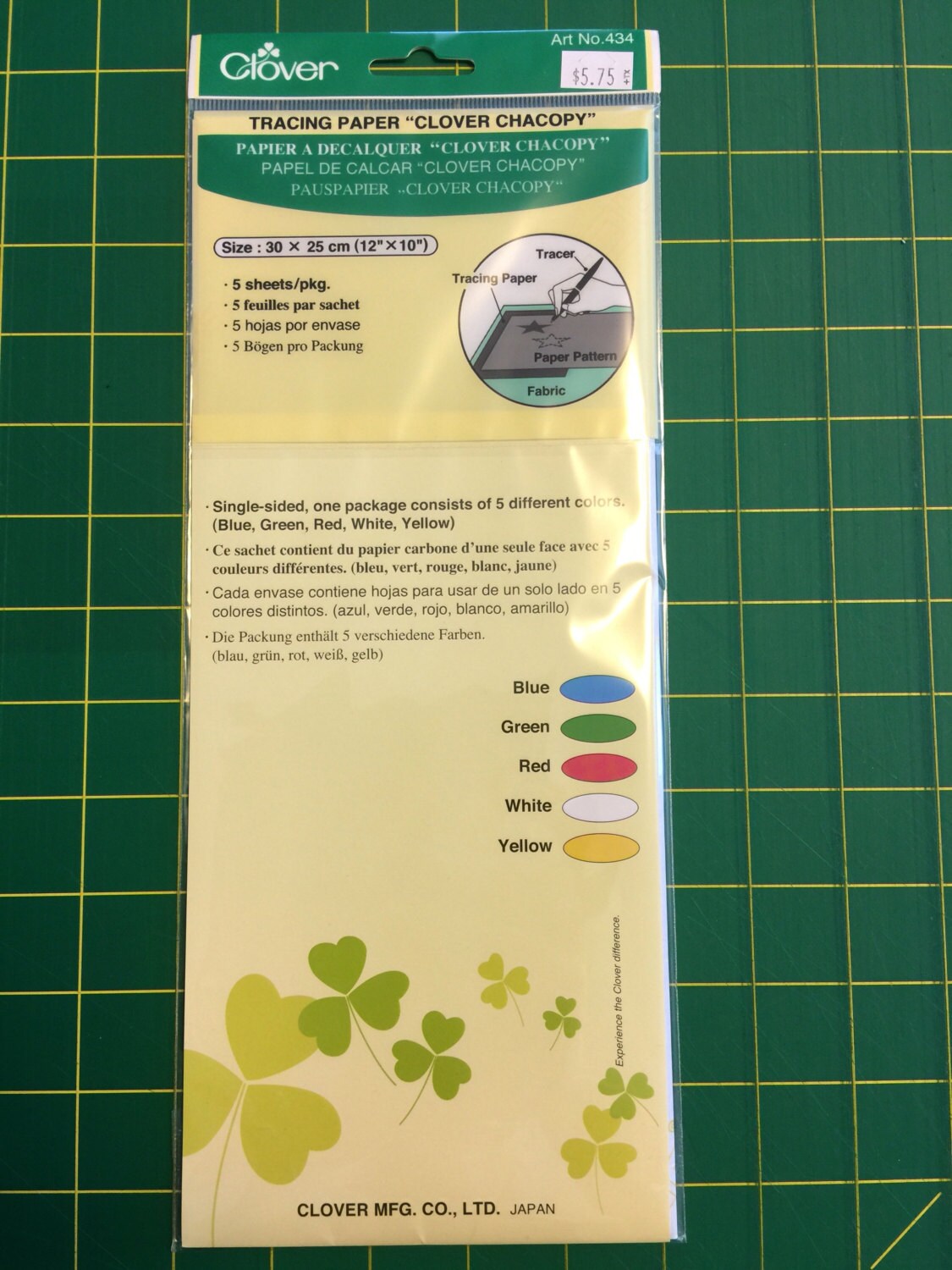 Clover - Chacopy Carbon Paper Design Transfer for Sashiko and Quilting - 5 Colors