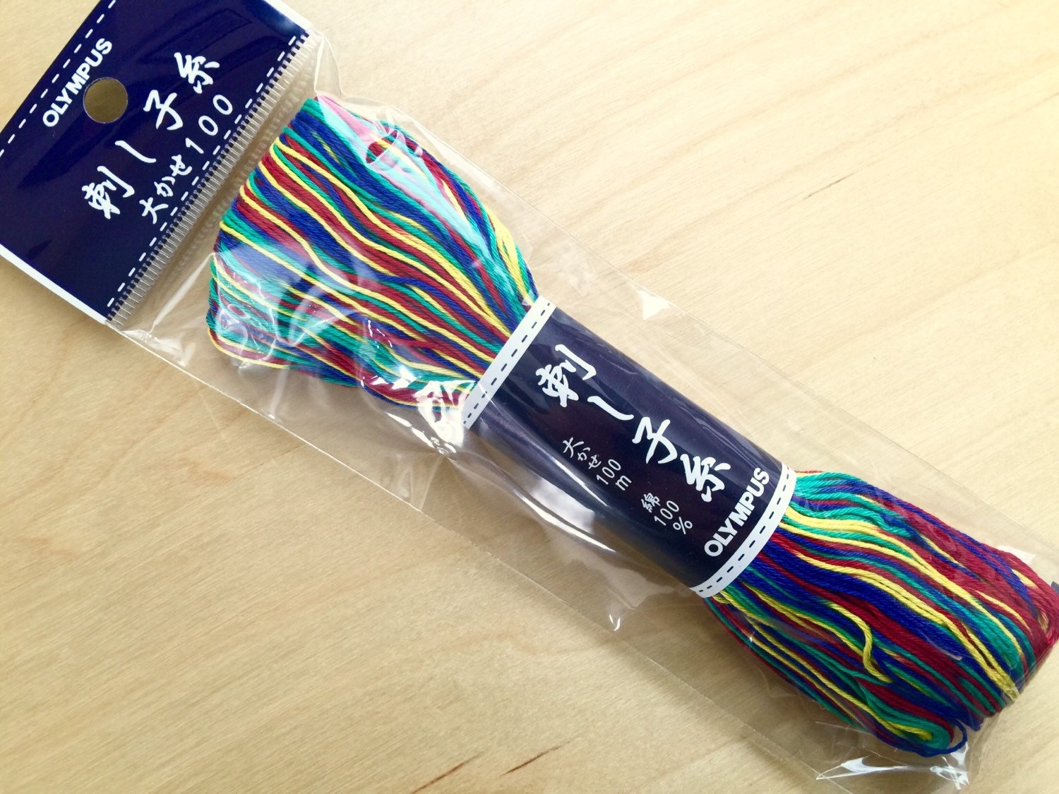Olympus - Cotton Sashiko Thread 100m Skein - Variegated #173 Rainbow
